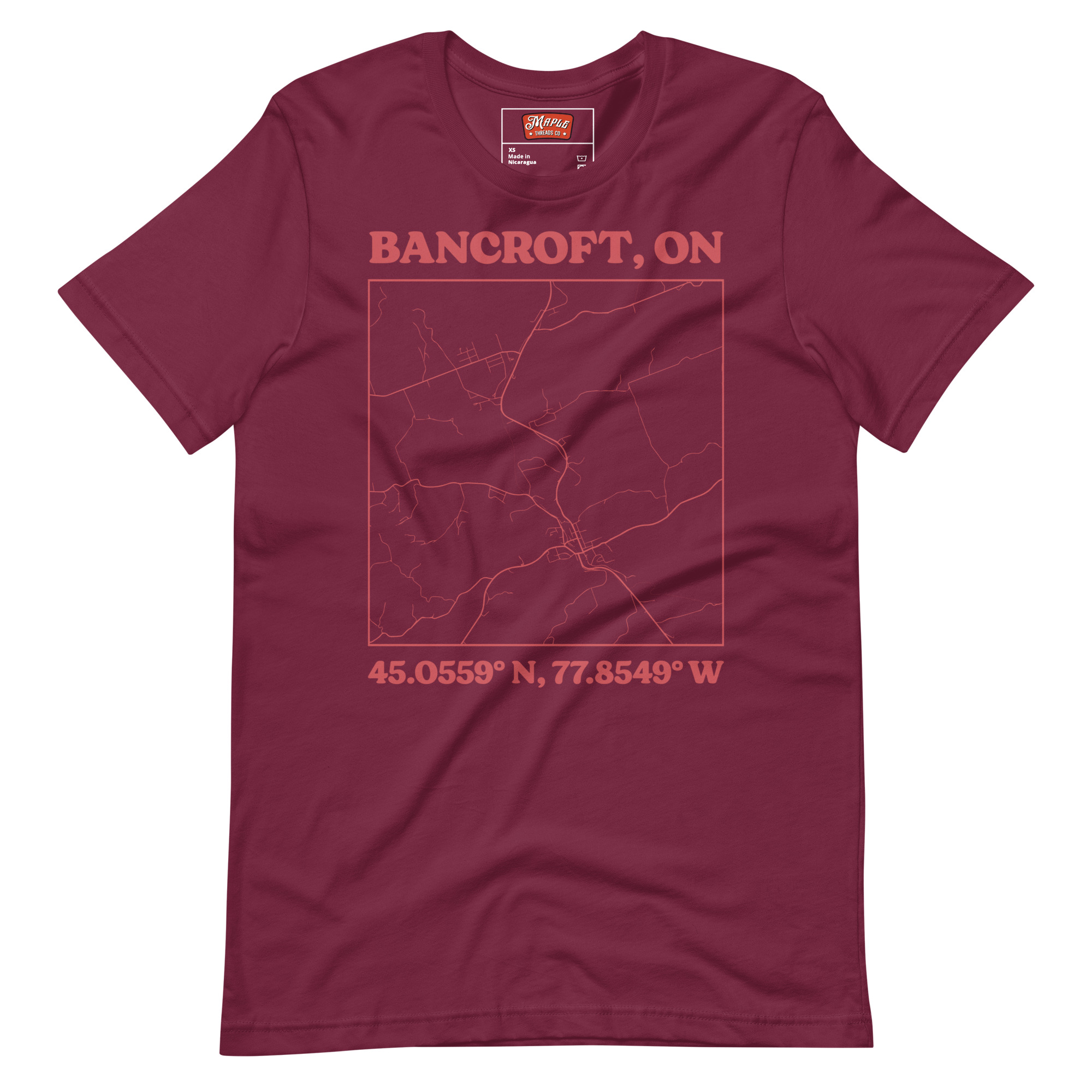 Unisex Bancroft, Ontario Map T-Shirt - Image 9