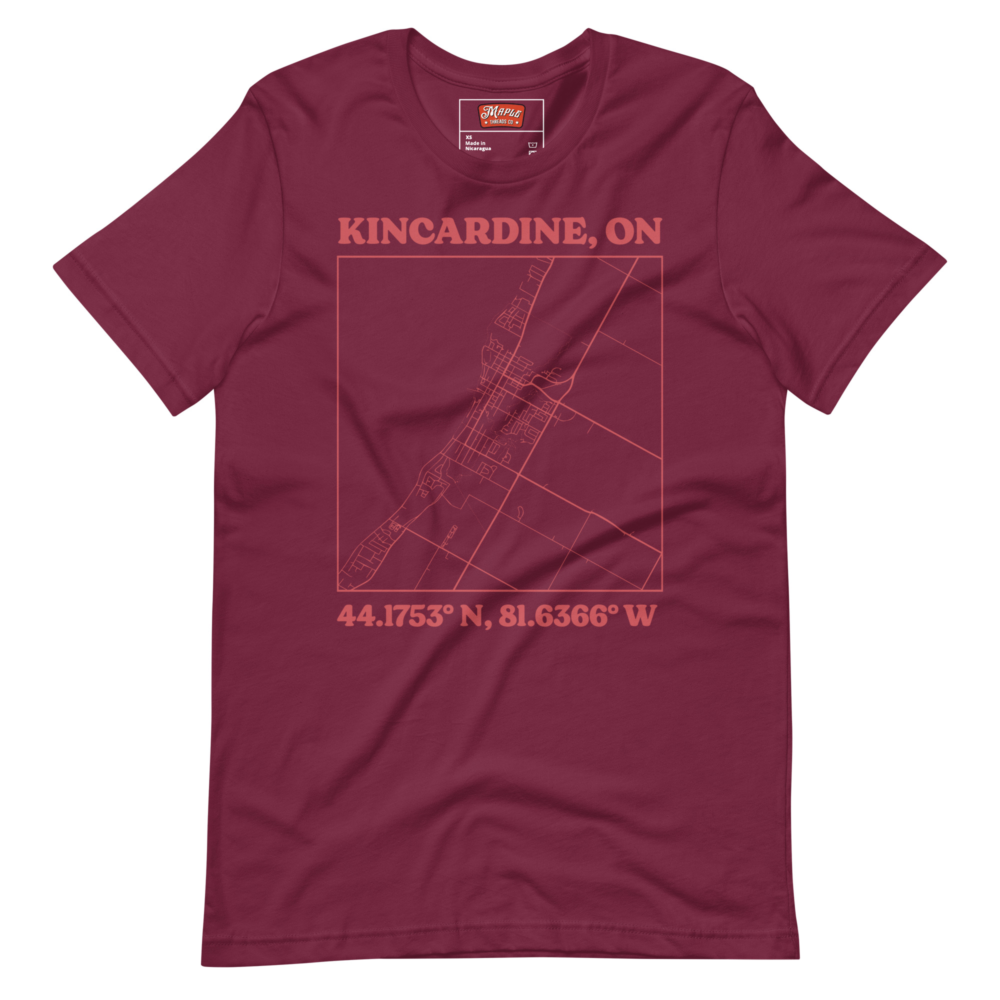 Unisex Kincardine, Ontario Map T-Shirt - Image 10