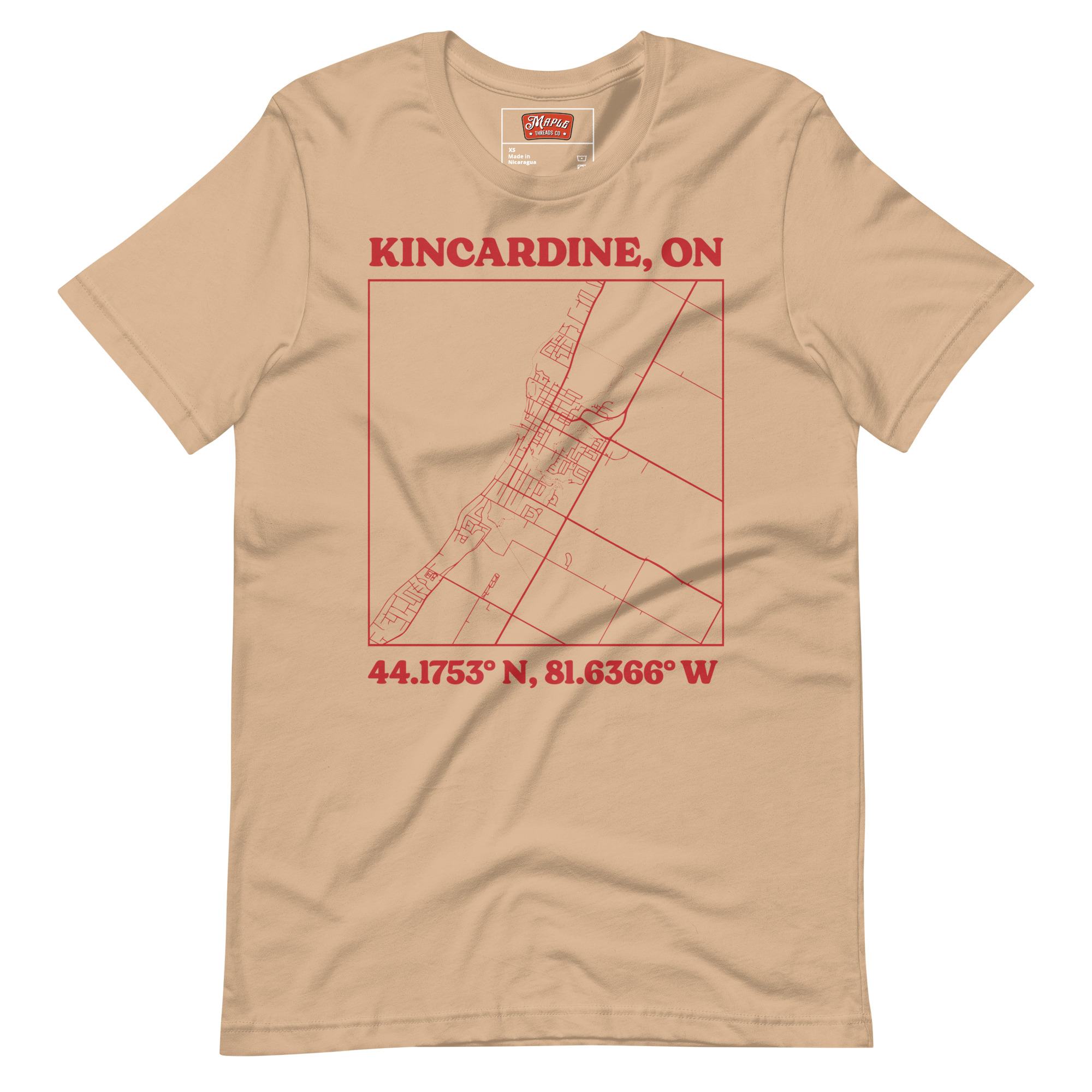 Unisex Kincardine, Ontario Map T-Shirt