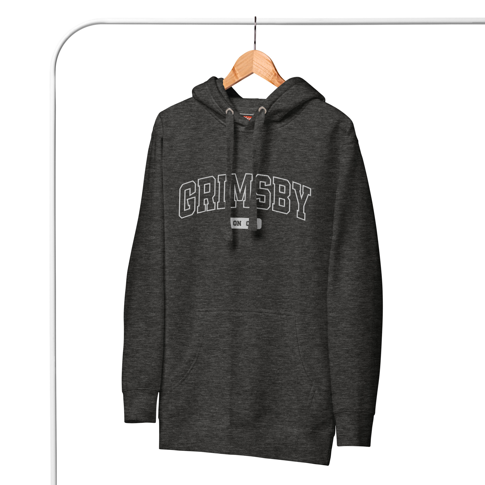 Unisex Grimsby, Ontario Embroidered Hoodie - Image 7