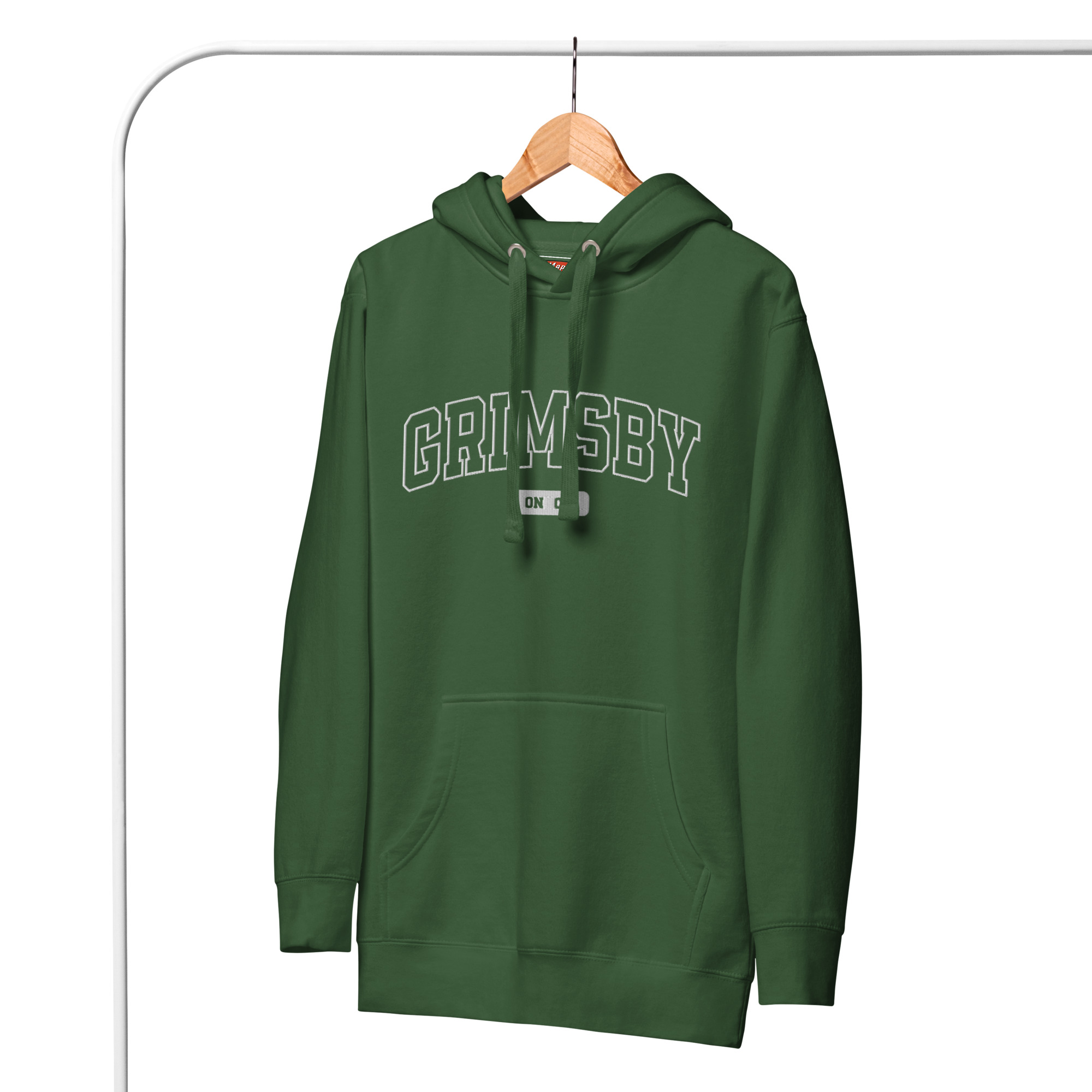 Unisex Grimsby, Ontario Embroidered Hoodie - Image 13