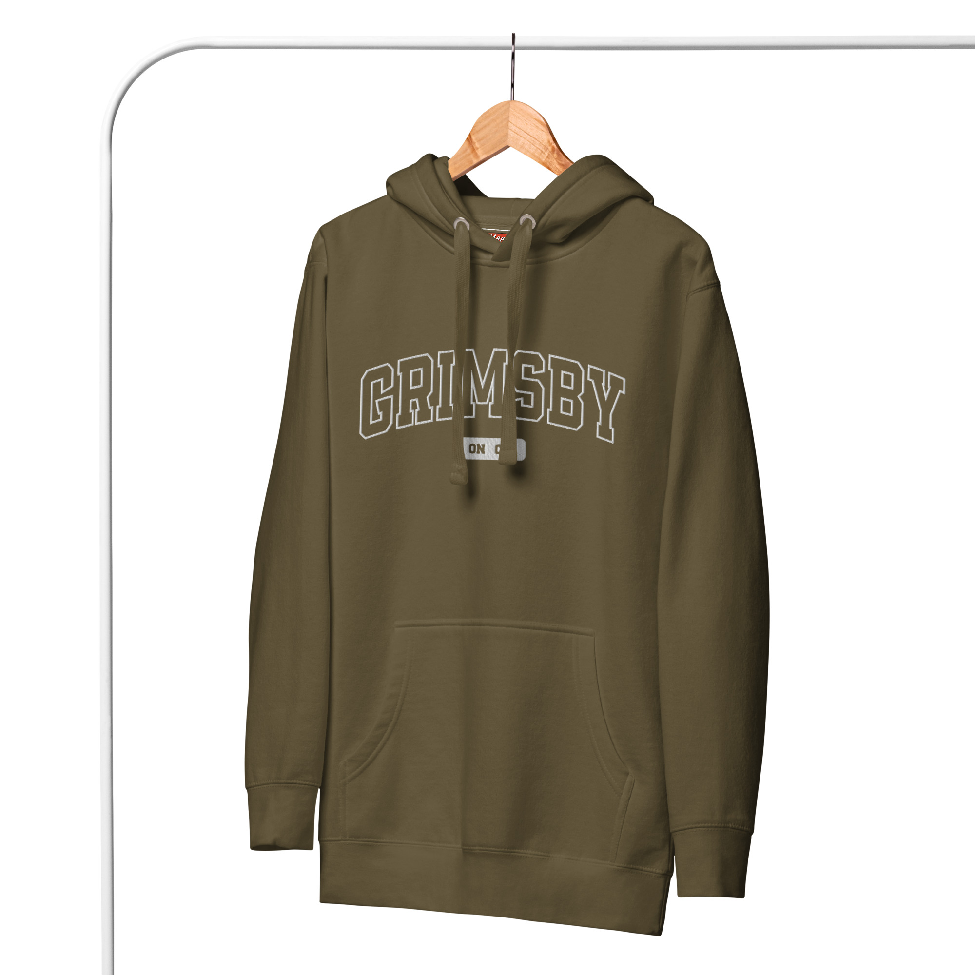 Unisex Grimsby, Ontario Embroidered Hoodie - Image 15