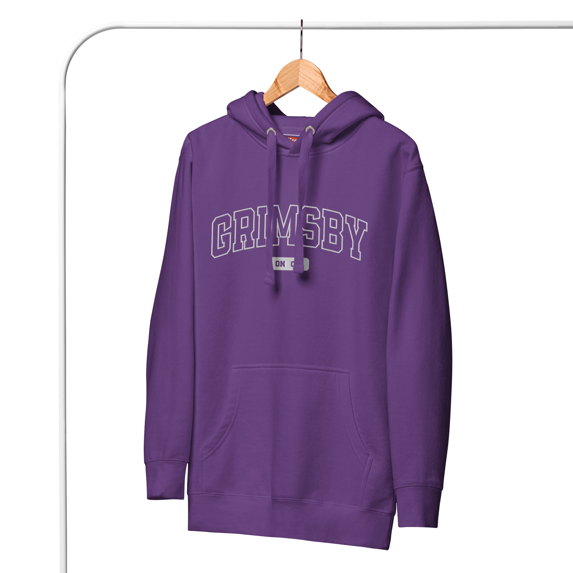 Unisex Grimsby, Ontario Embroidered Hoodie - Image 11