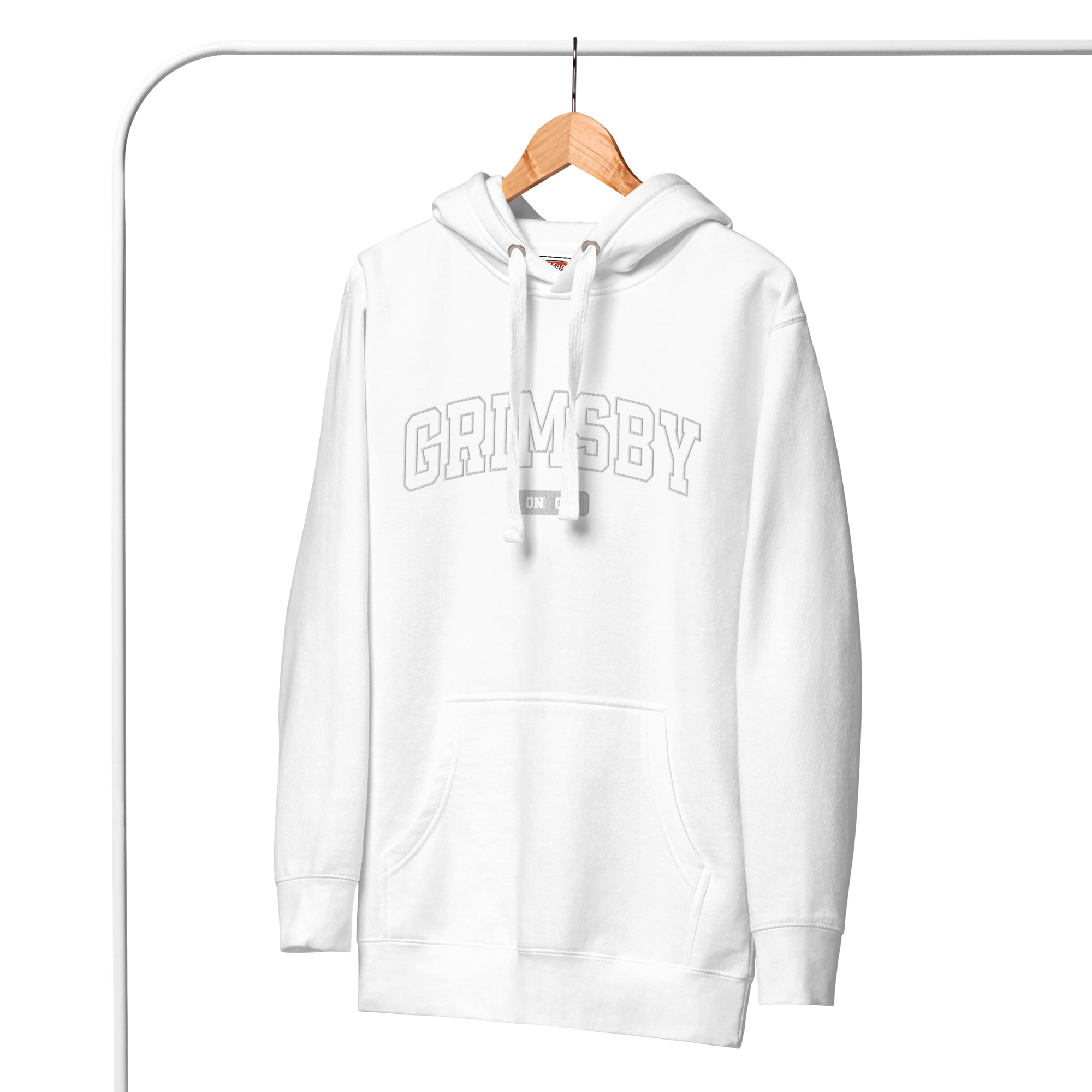 Unisex Grimsby, Ontario Embroidered Hoodie - Image 23