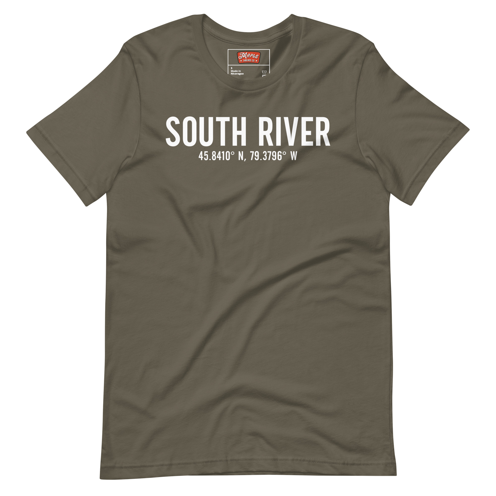 Unisex South River, Ontario Coordinates T-Shirt - Image 11