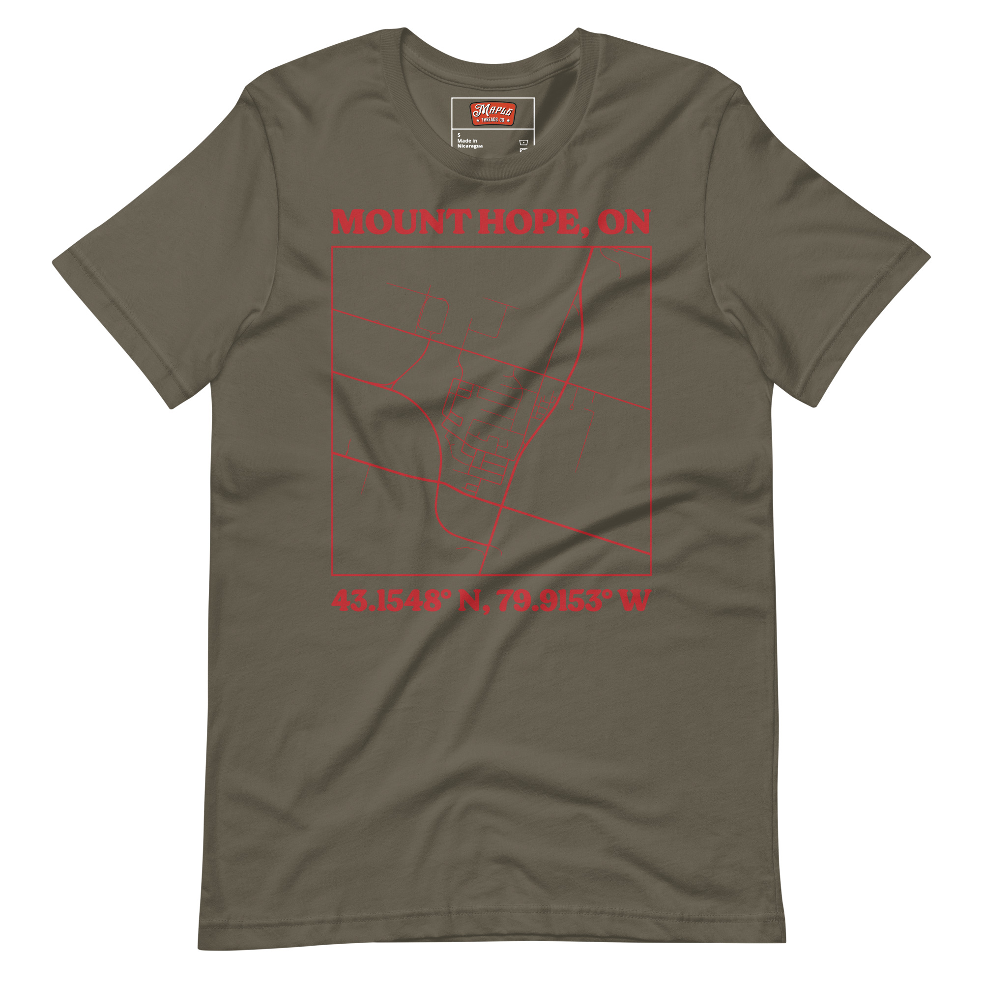Unisex Mount Hope, Ontario Map T-Shirt - Image 12