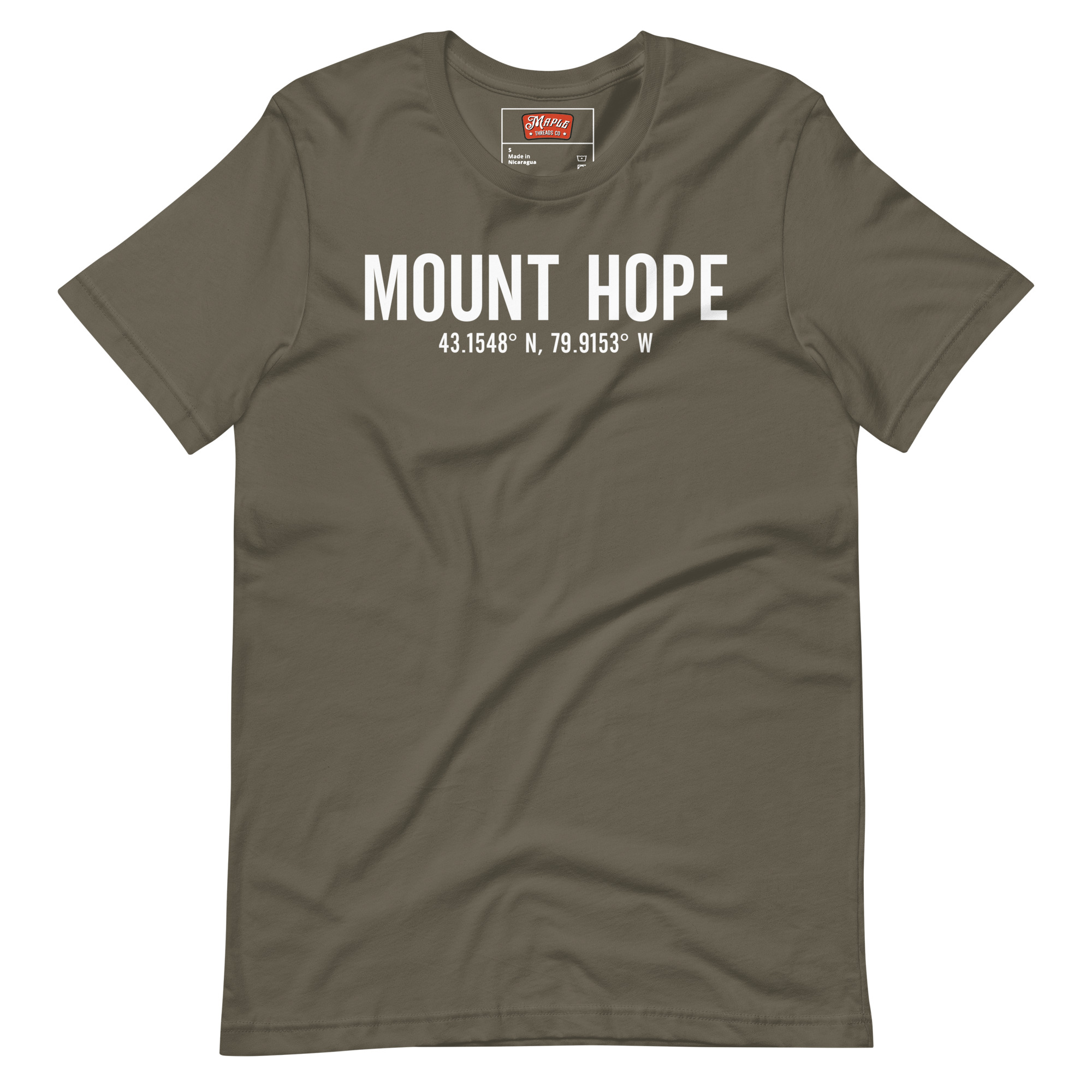 Unisex Mount Hope, Ontario Coordinates T-Shirt - Image 11