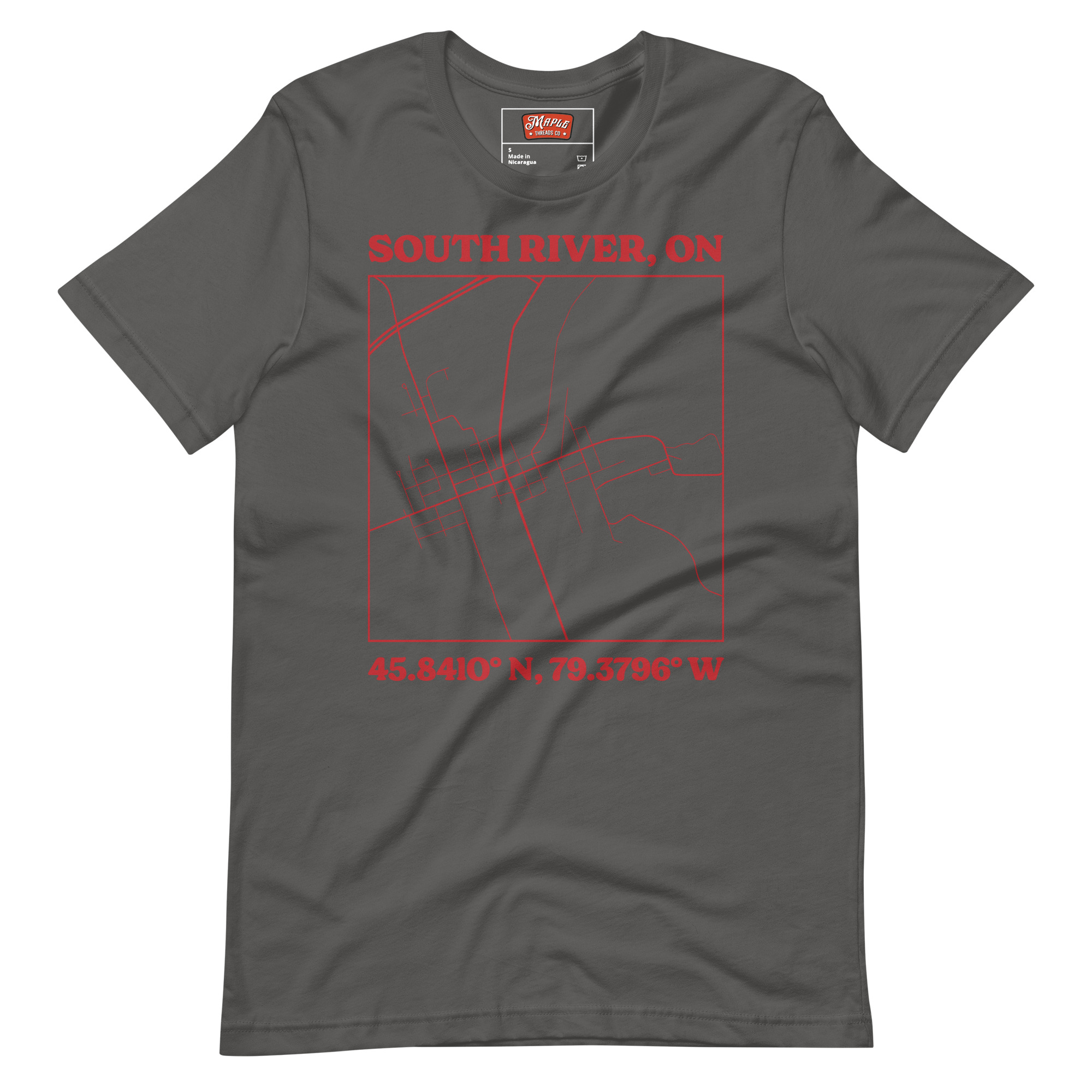 Unisex South River, Ontario Map T-Shirt - Image 10