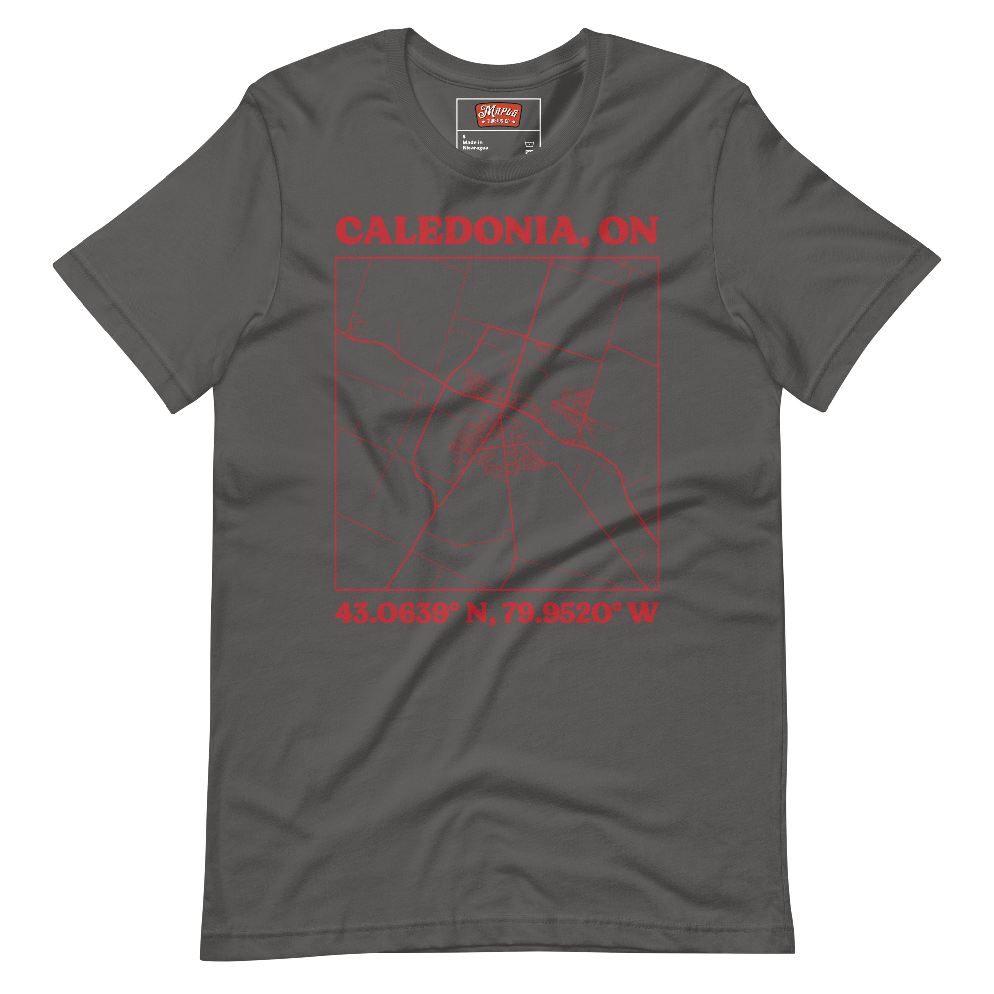 Unisex Caledonia, Ontario Map T-Shirt - Image 6