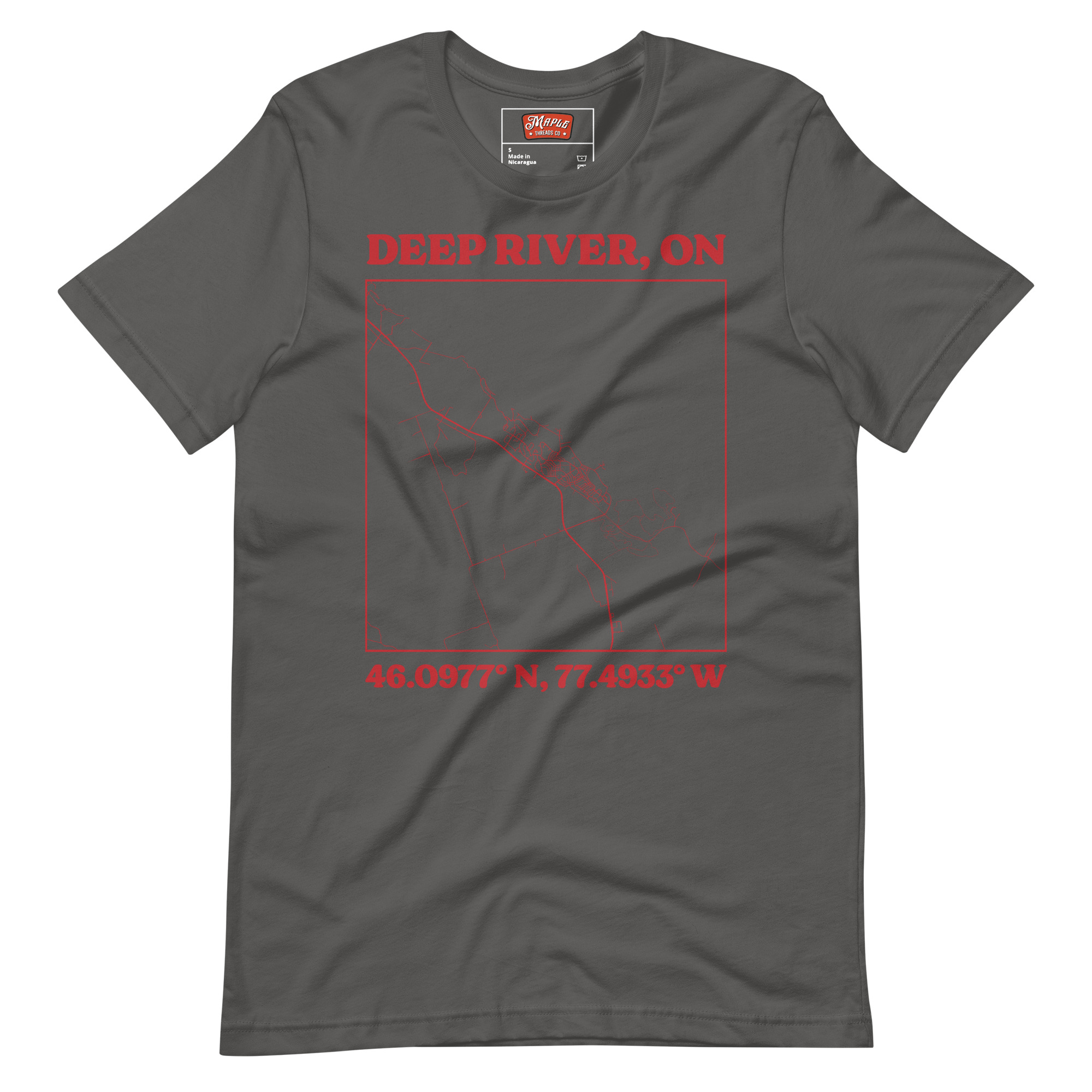 Unisex Deep River, Ontario Map T-Shirt - Image 5