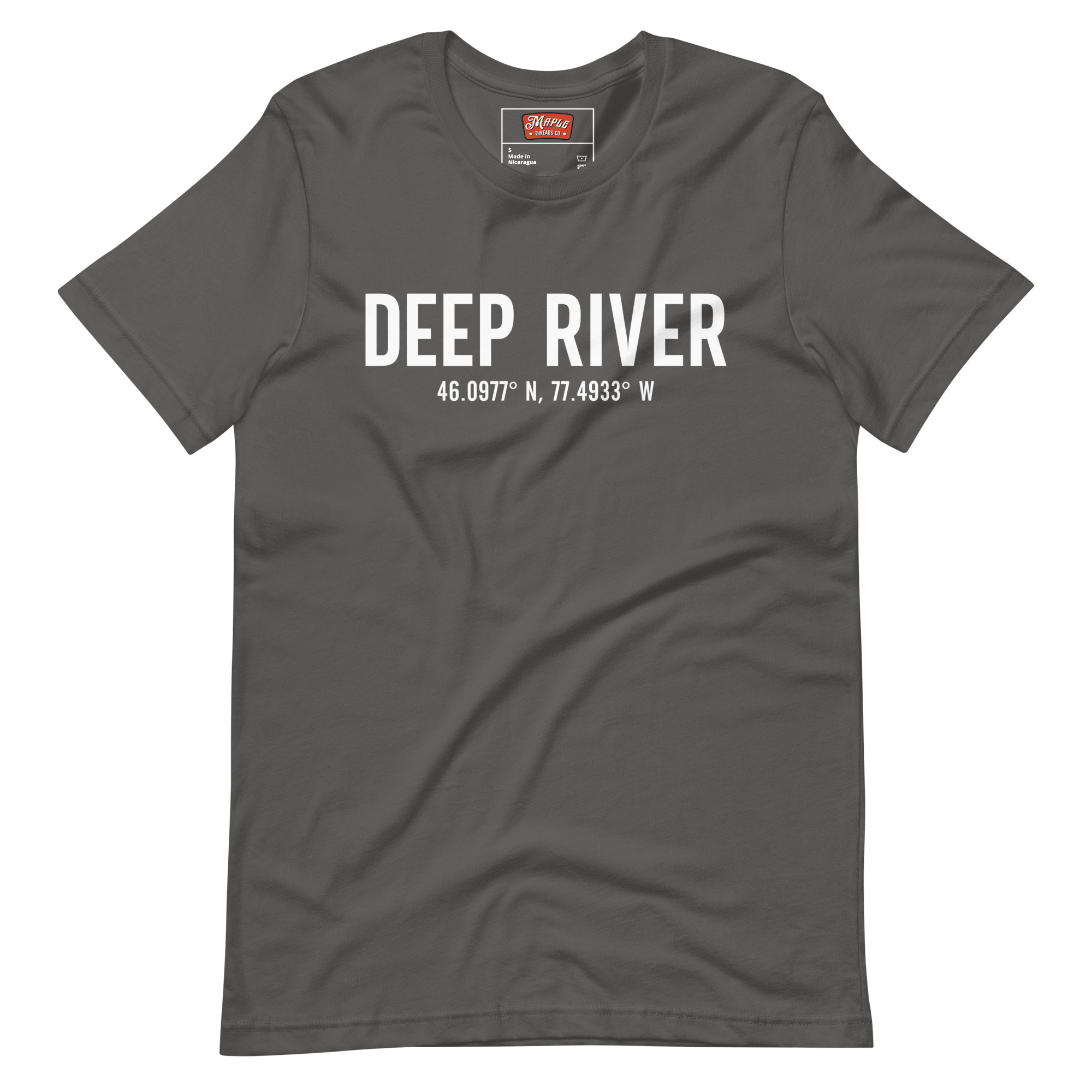 Unisex Deep River, Ontario Coordinates T-Shirt - Image 6
