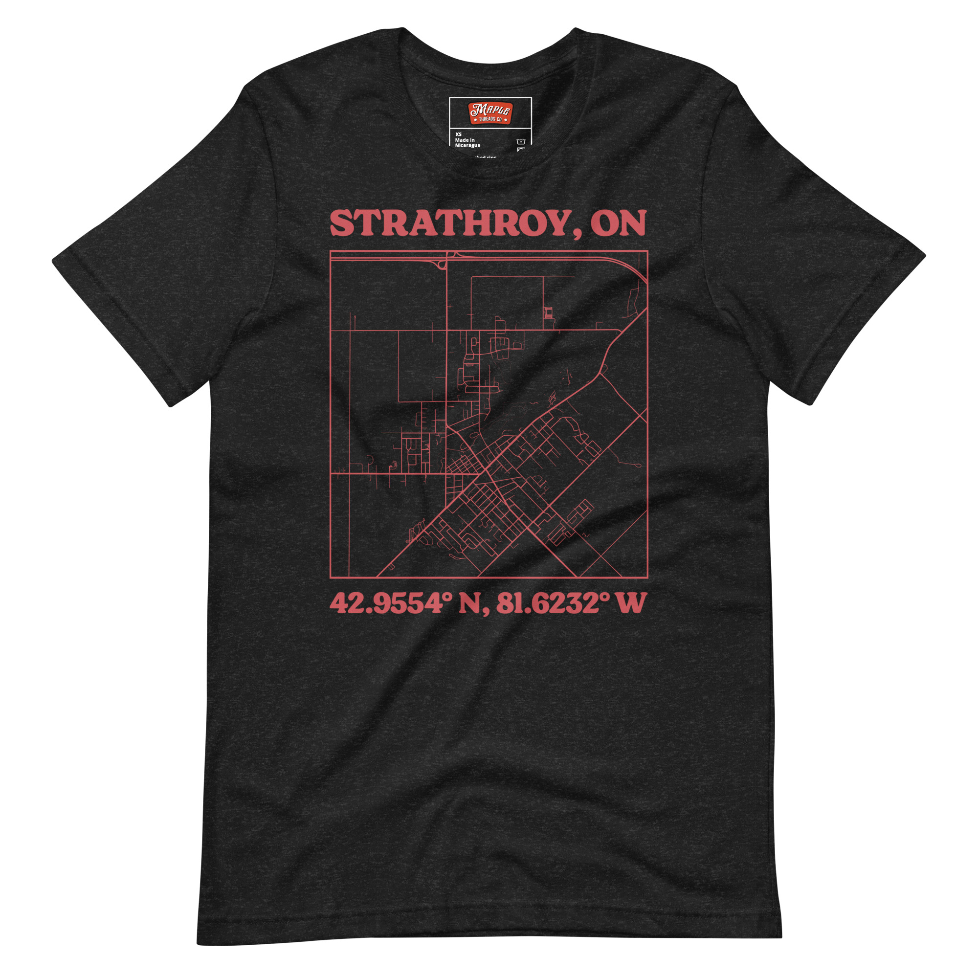Unisex Strathroy, Ontario Map T-Shirt - Image 2