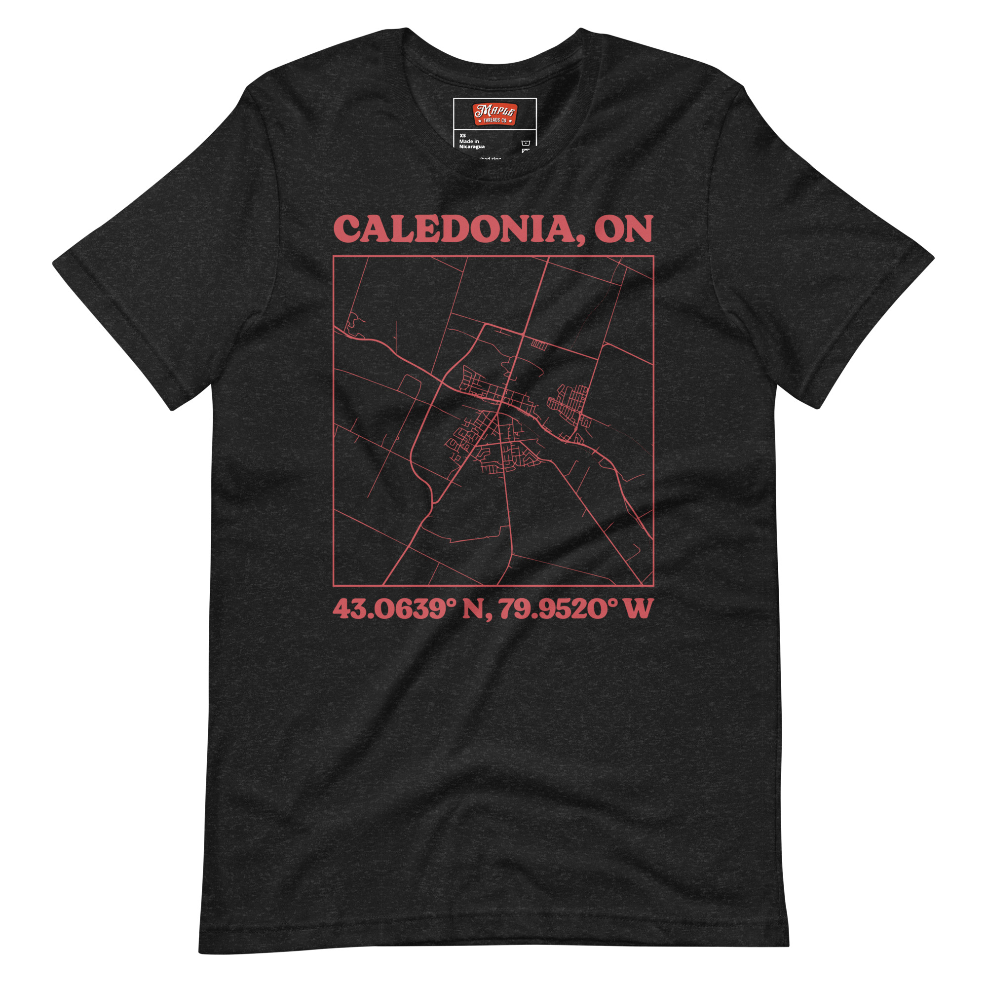 Unisex Caledonia, Ontario Map T-Shirt - Image 2