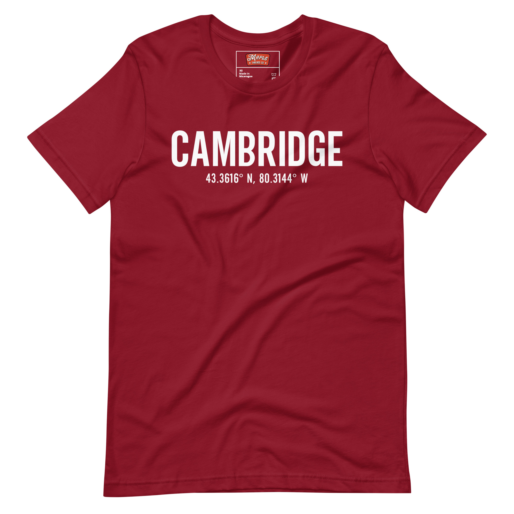 Unisex Cambridge, Ontario Coordinates T-Shirt - Image 3