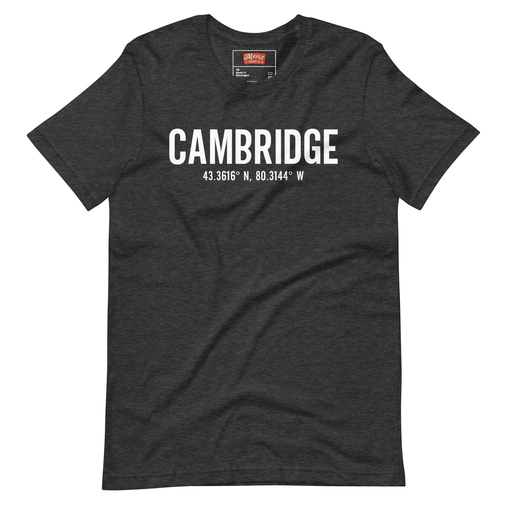 Unisex Cambridge, Ontario Coordinates T-Shirt - Image 9