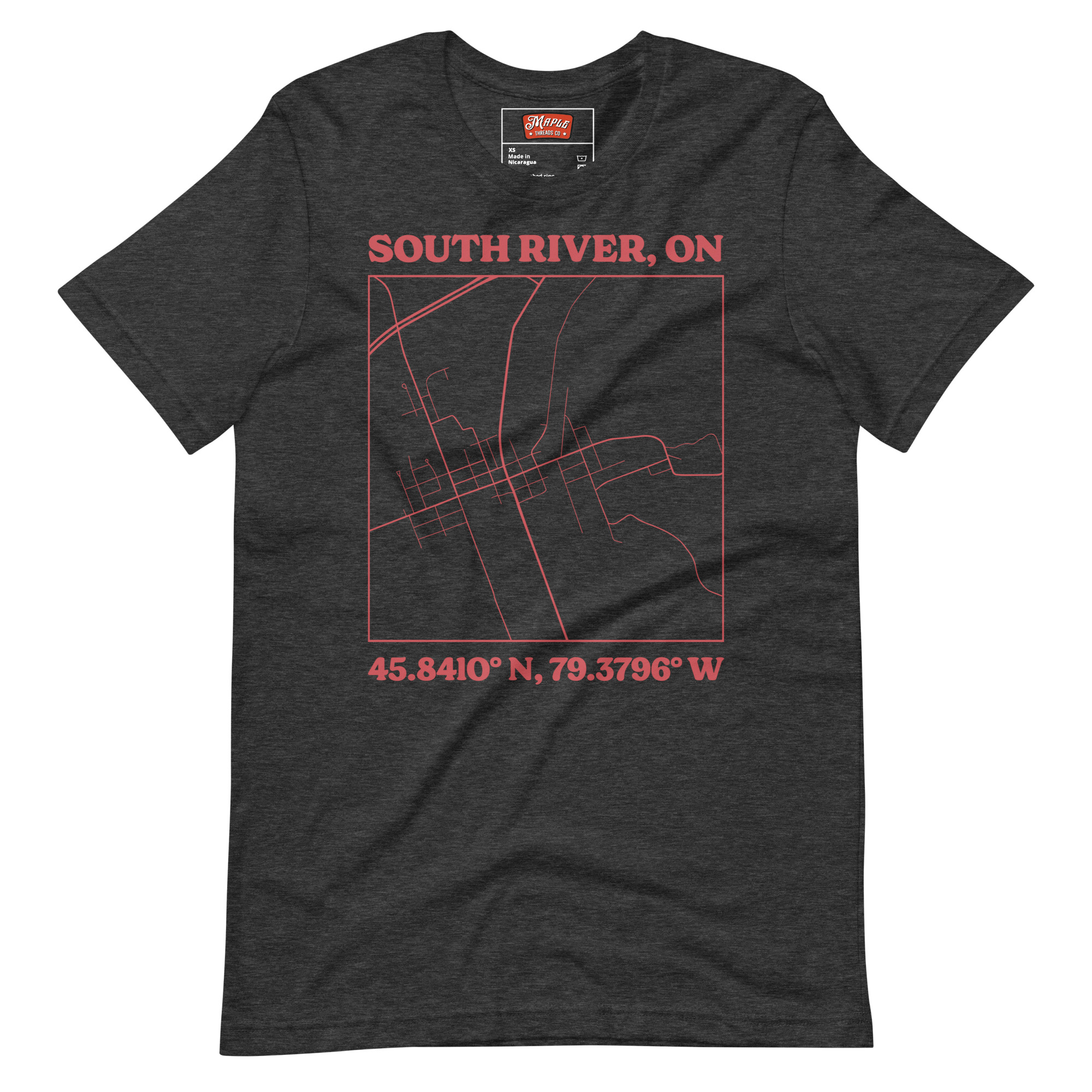 Unisex South River, Ontario Map T-Shirt - Image 8