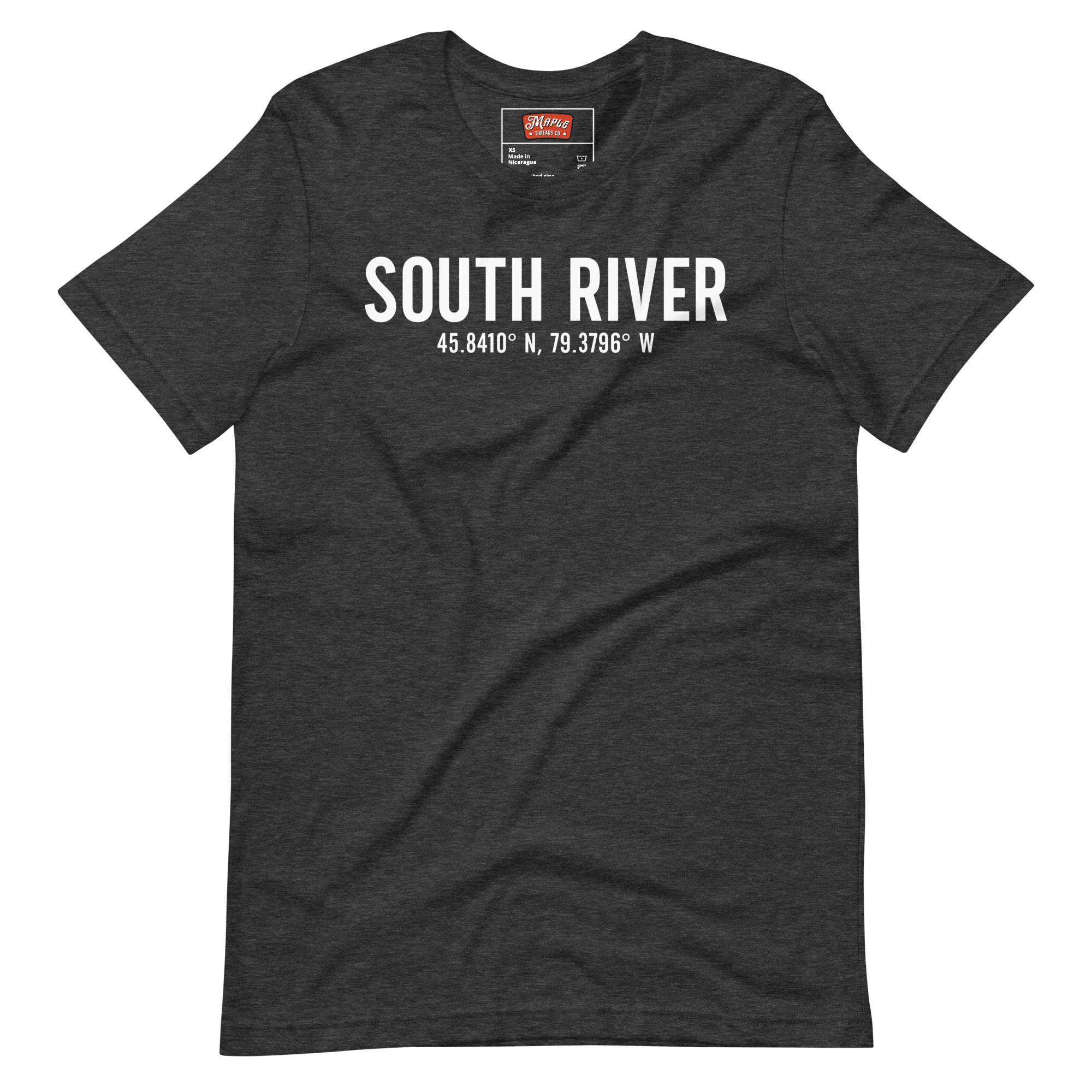 Unisex South River, Ontario Coordinates T-Shirt - Image 7