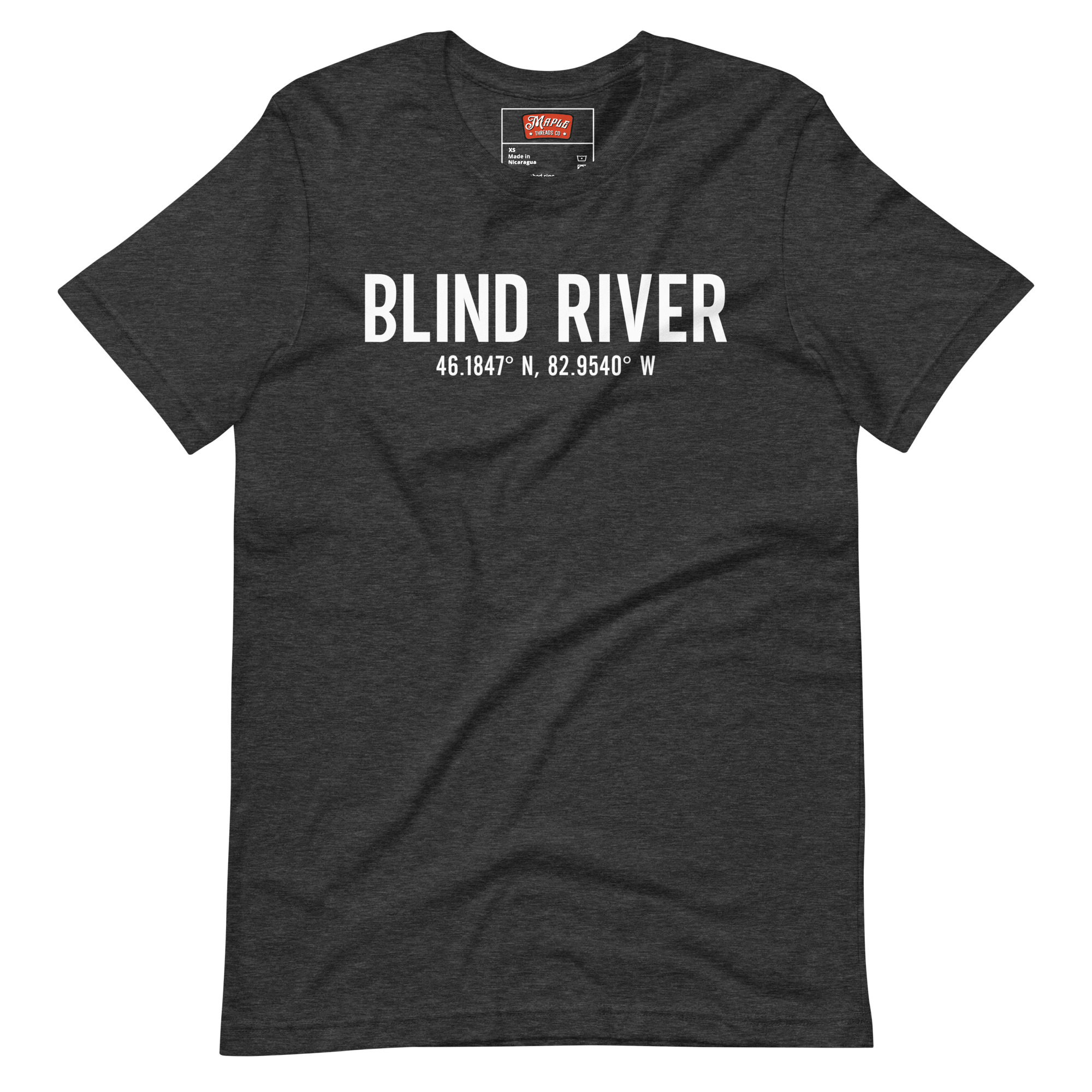 Unisex Blind River, Ontario Coordinates T-Shirt - Image 7