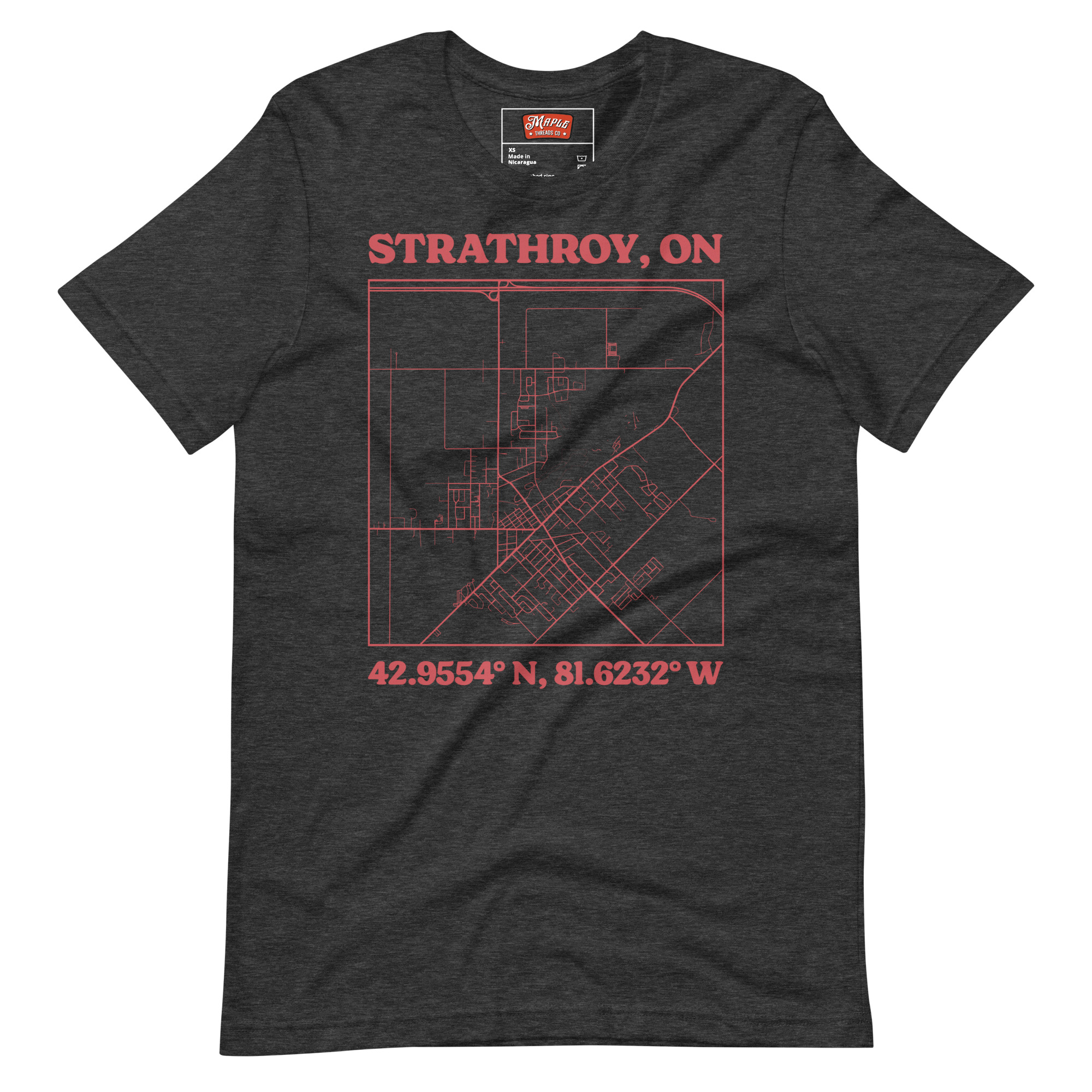 Unisex Strathroy, Ontario Map T-Shirt - Image 8