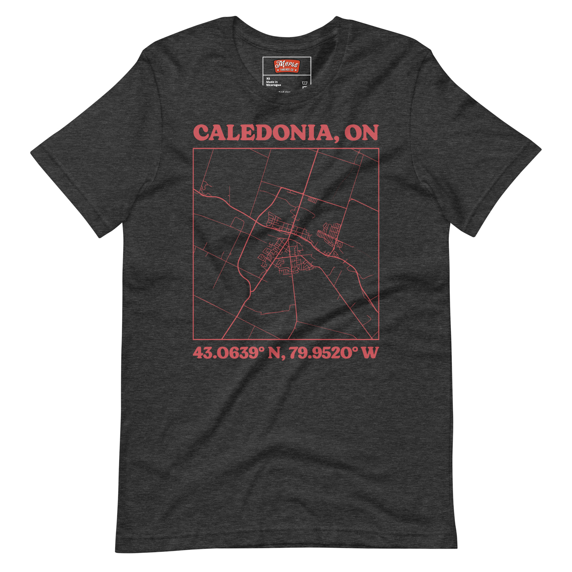 Unisex Caledonia, Ontario Map T-Shirt - Image 5
