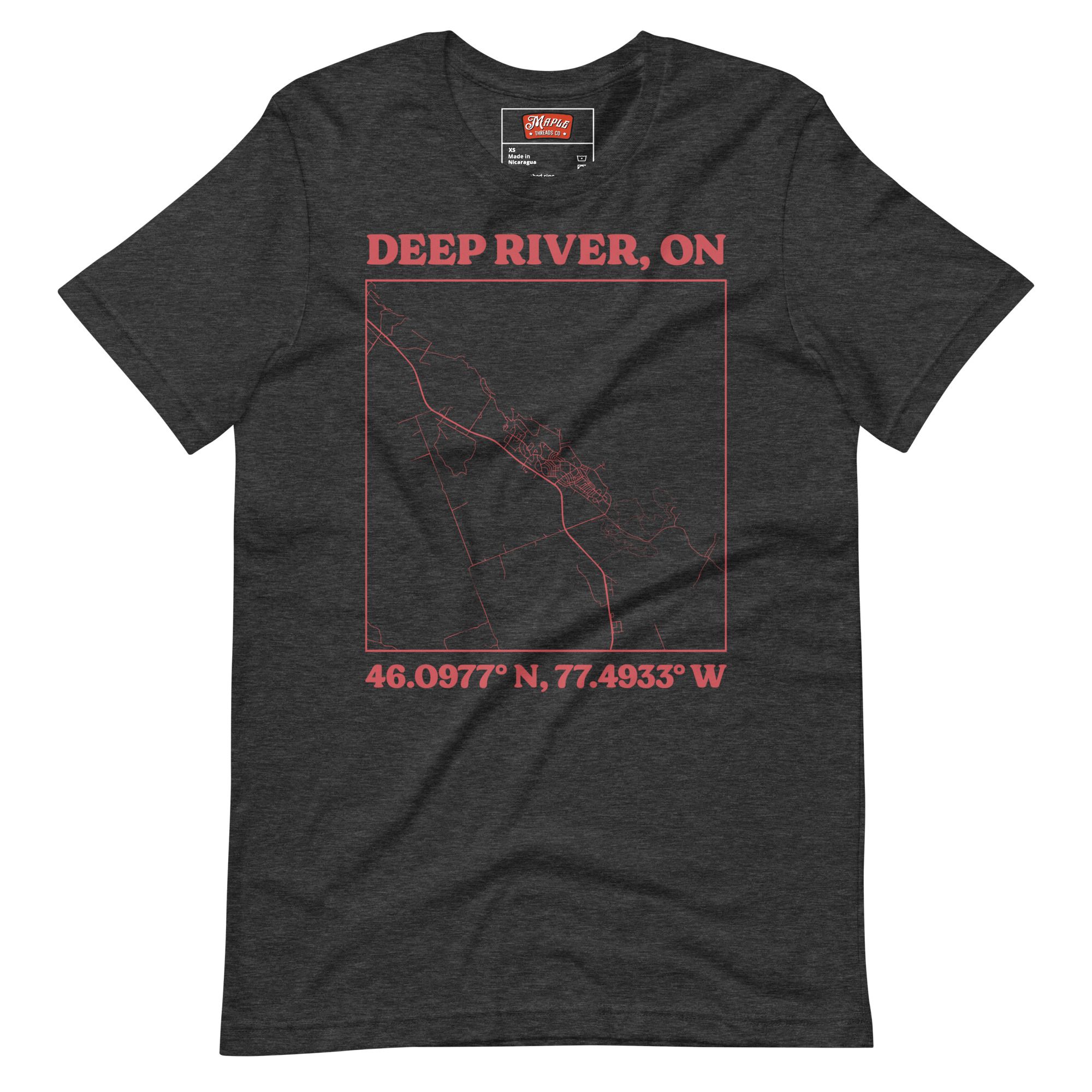 Unisex Deep River, Ontario Map T-Shirt - Image 4