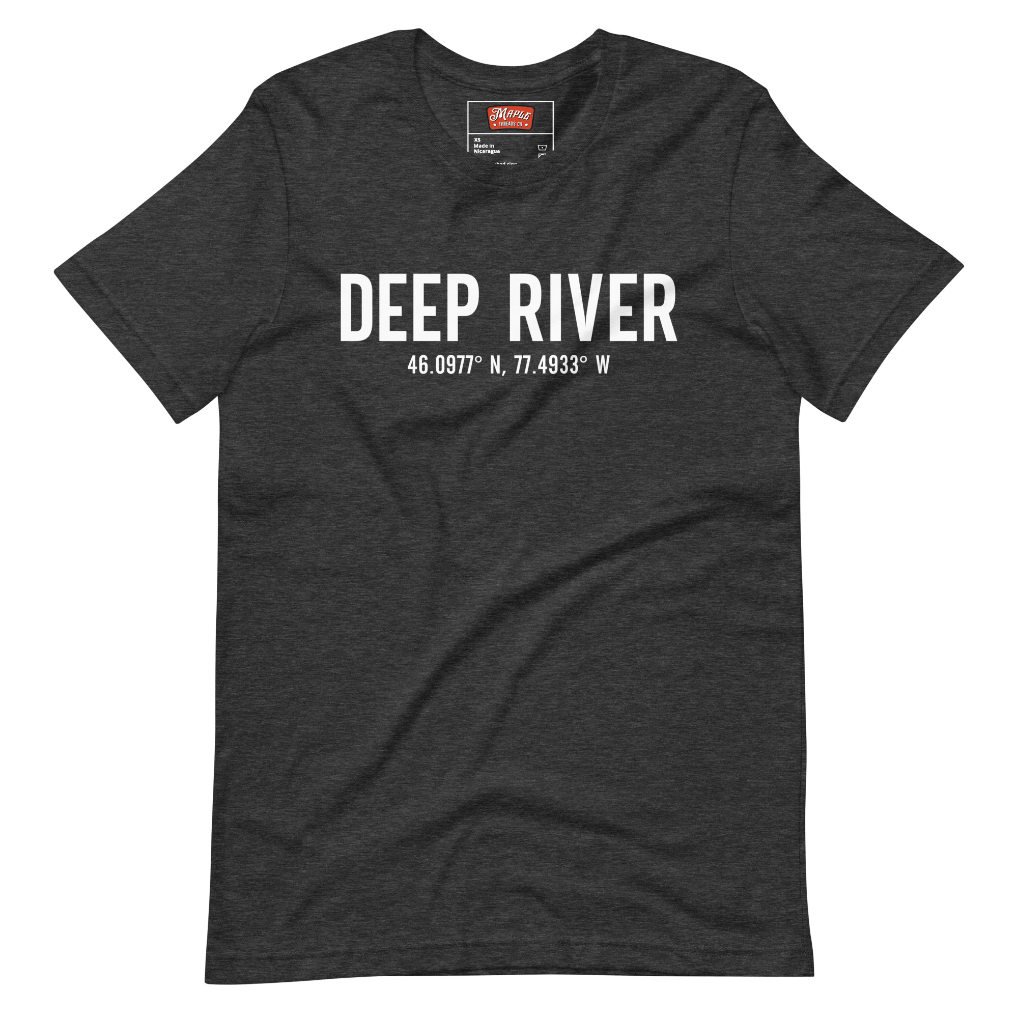 Unisex Deep River, Ontario Coordinates T-Shirt - Image 5