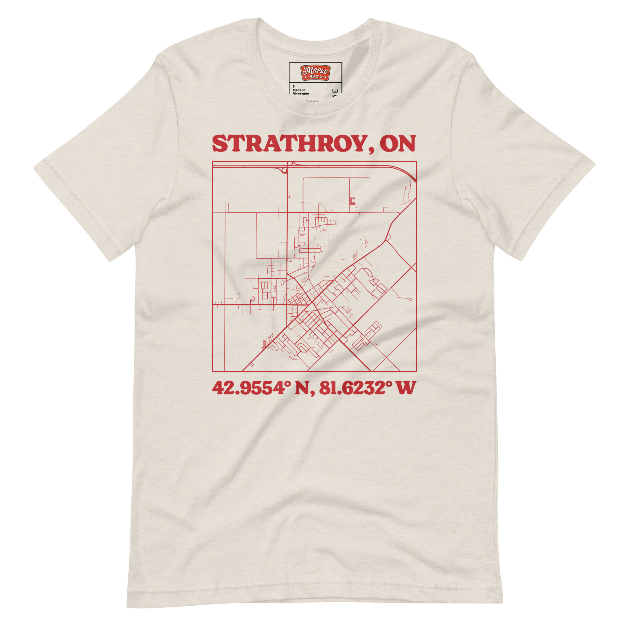 Unisex Strathroy, Ontario Map T-Shirt - Image 19