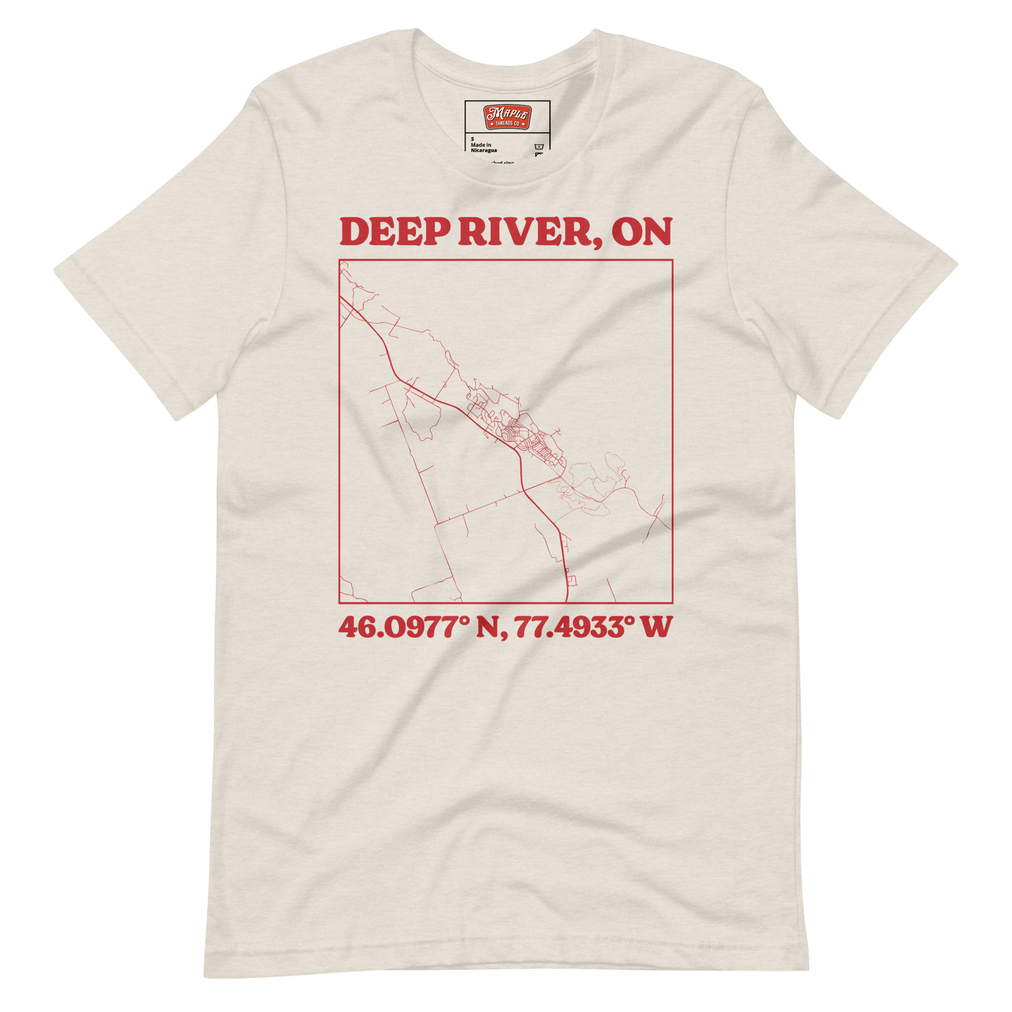 Unisex Deep River, Ontario Map T-Shirt - Image 10