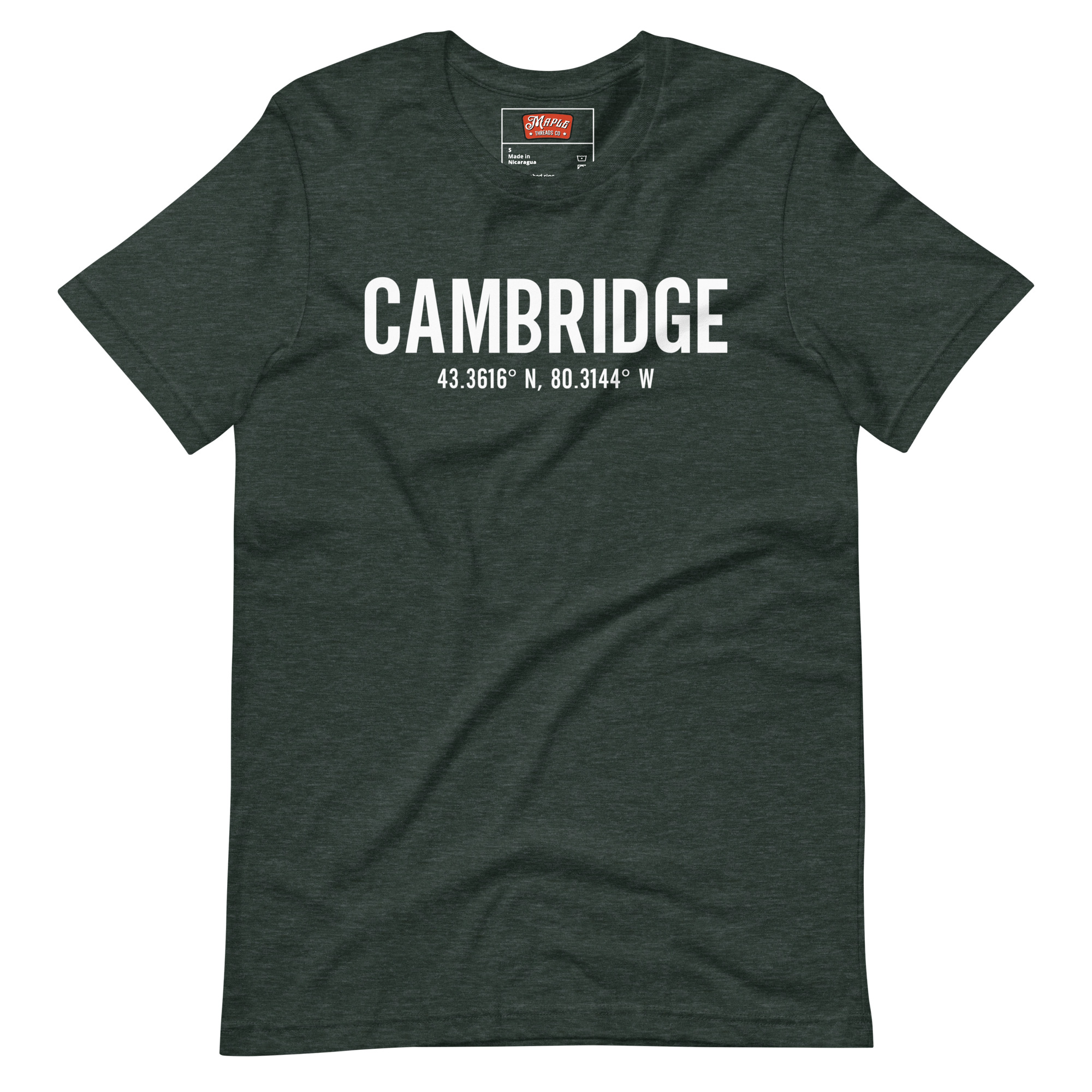 Unisex Cambridge, Ontario Coordinates T-Shirt - Image 7
