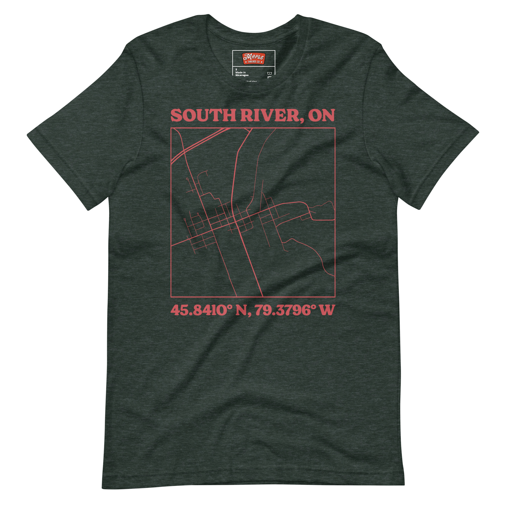 Unisex South River, Ontario Map T-Shirt - Image 6
