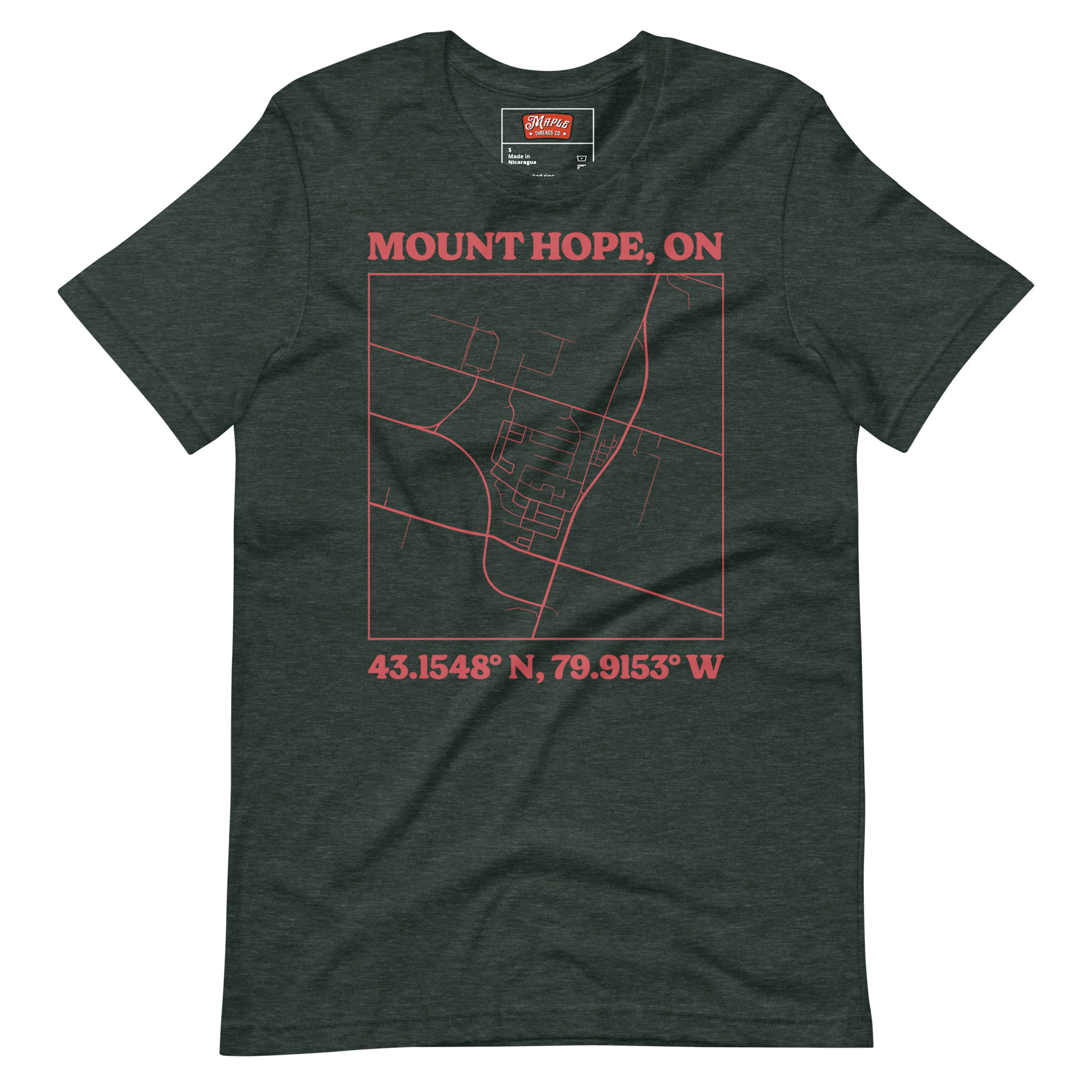 Unisex Mount Hope, Ontario Map T-Shirt - Image 6