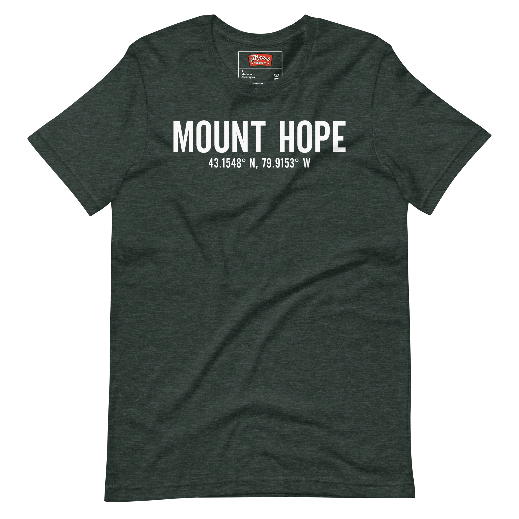 Unisex Mount Hope, Ontario Coordinates T-Shirt - Image 5