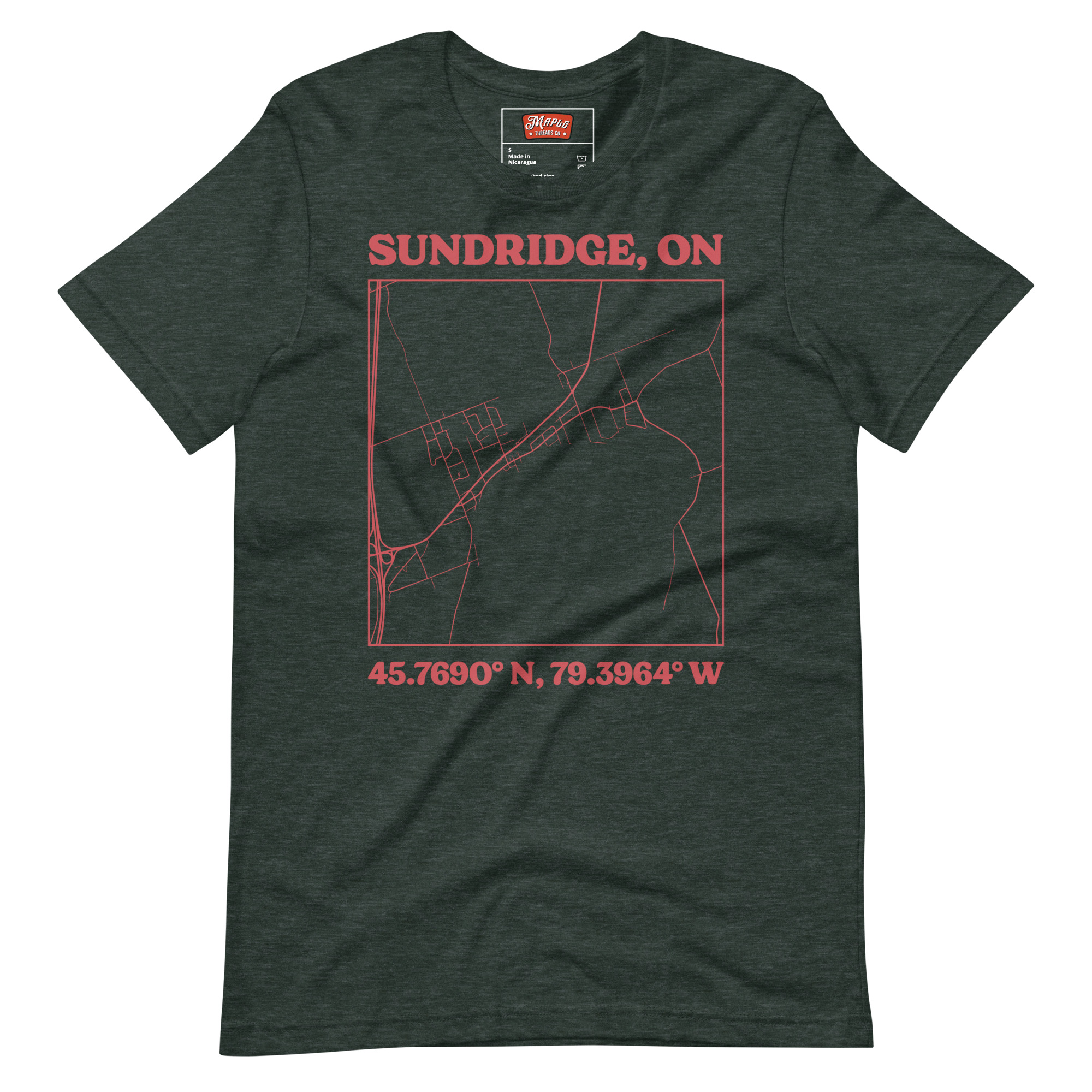 Unisex Sundridge, Ontario Map T-Shirt - Image 6