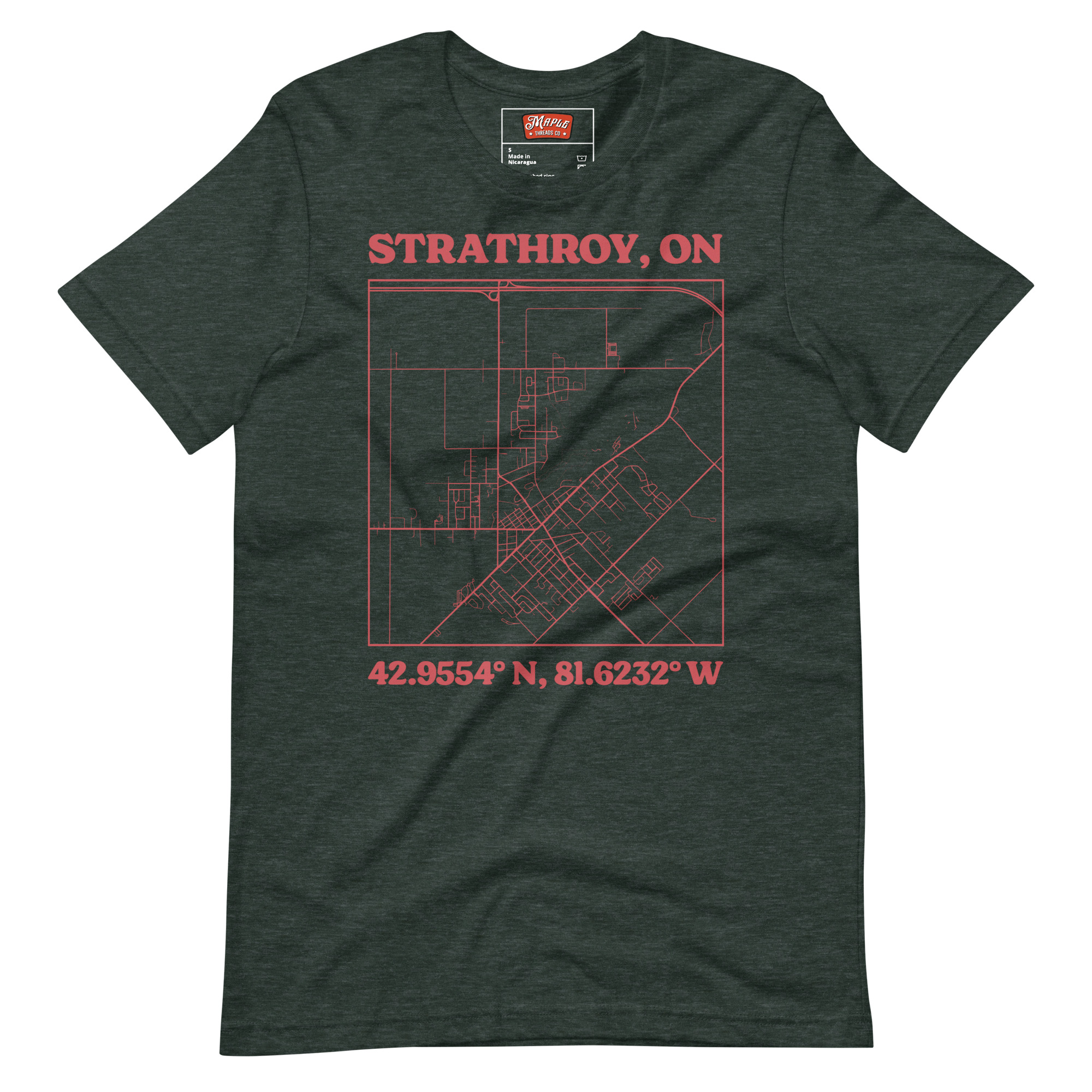 Unisex Strathroy, Ontario Map T-Shirt - Image 6
