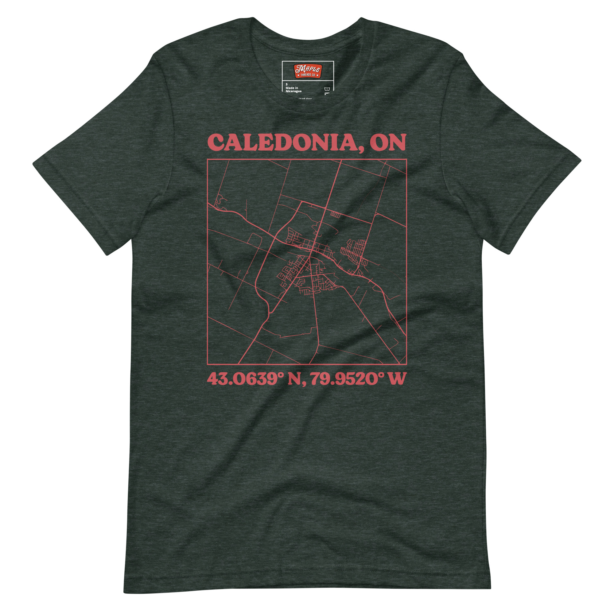 Unisex Caledonia, Ontario Map T-Shirt - Image 4