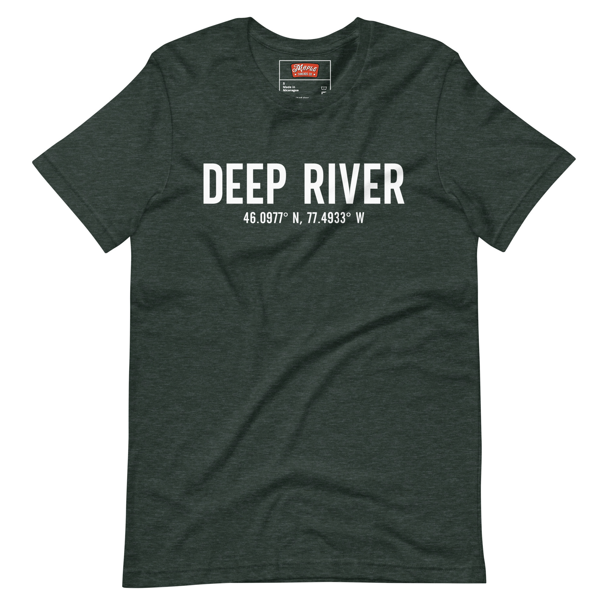 Unisex Deep River, Ontario Coordinates T-Shirt - Image 4