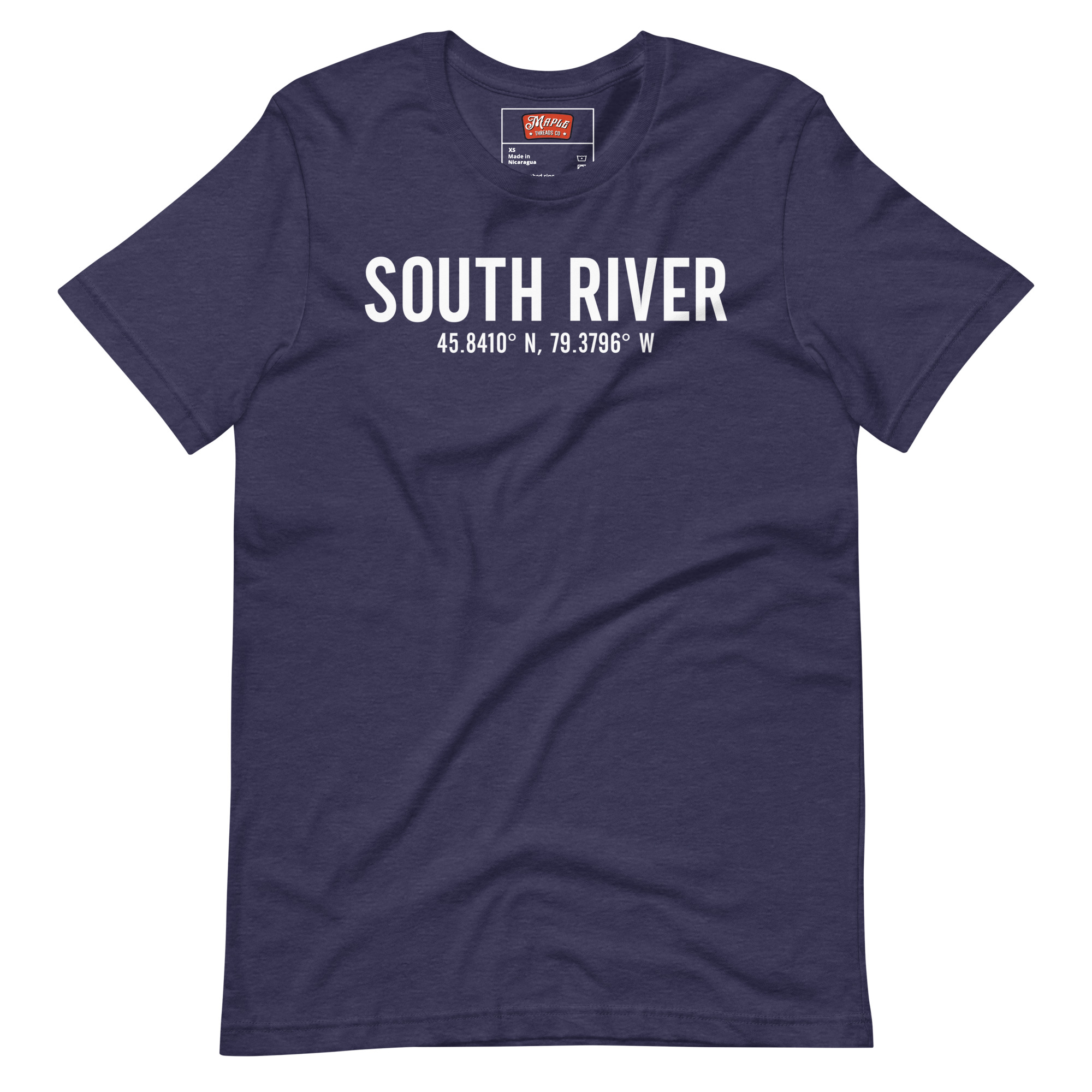 Unisex South River, Ontario Coordinates T-Shirt - Image 3