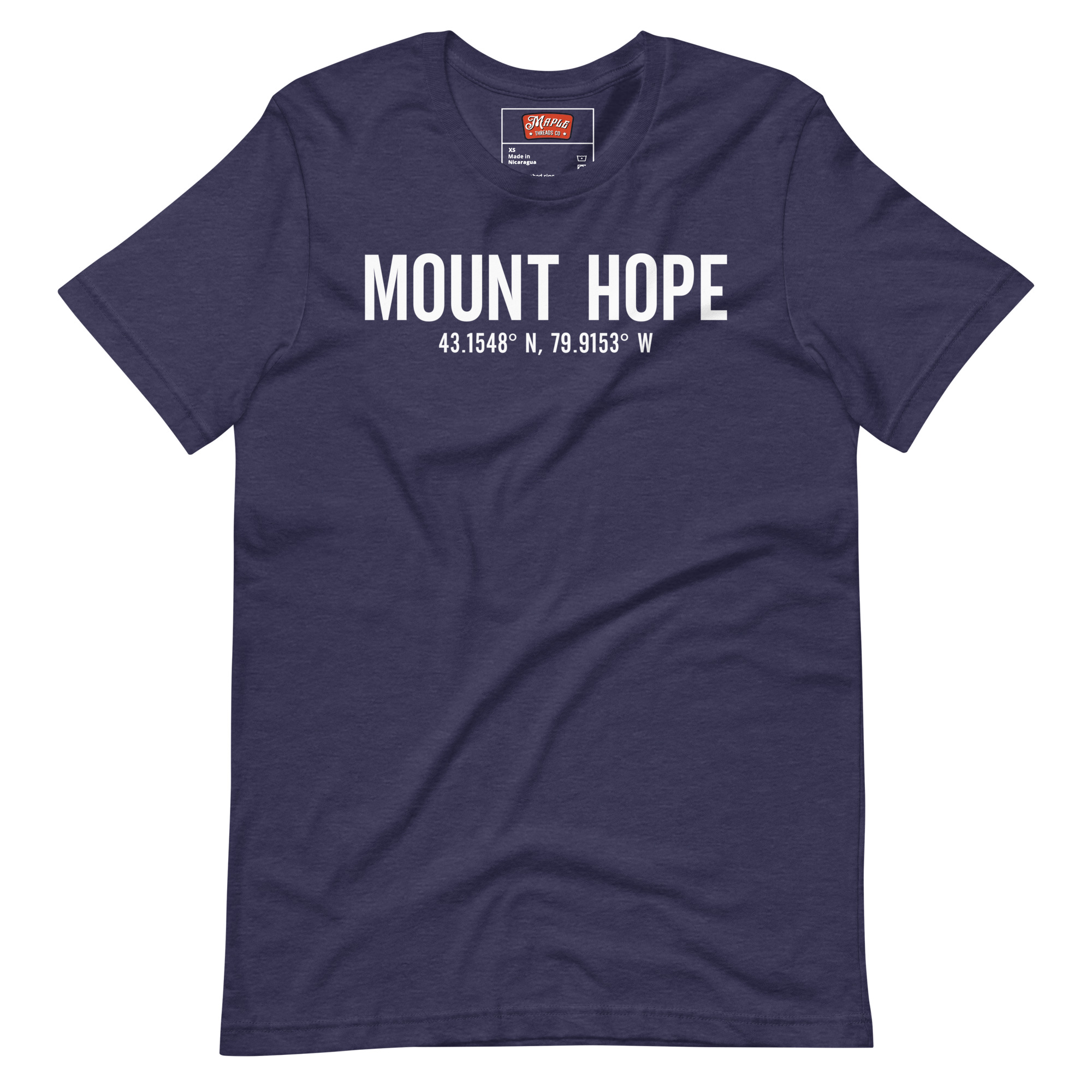 Unisex Mount Hope, Ontario Coordinates T-Shirt - Image 3