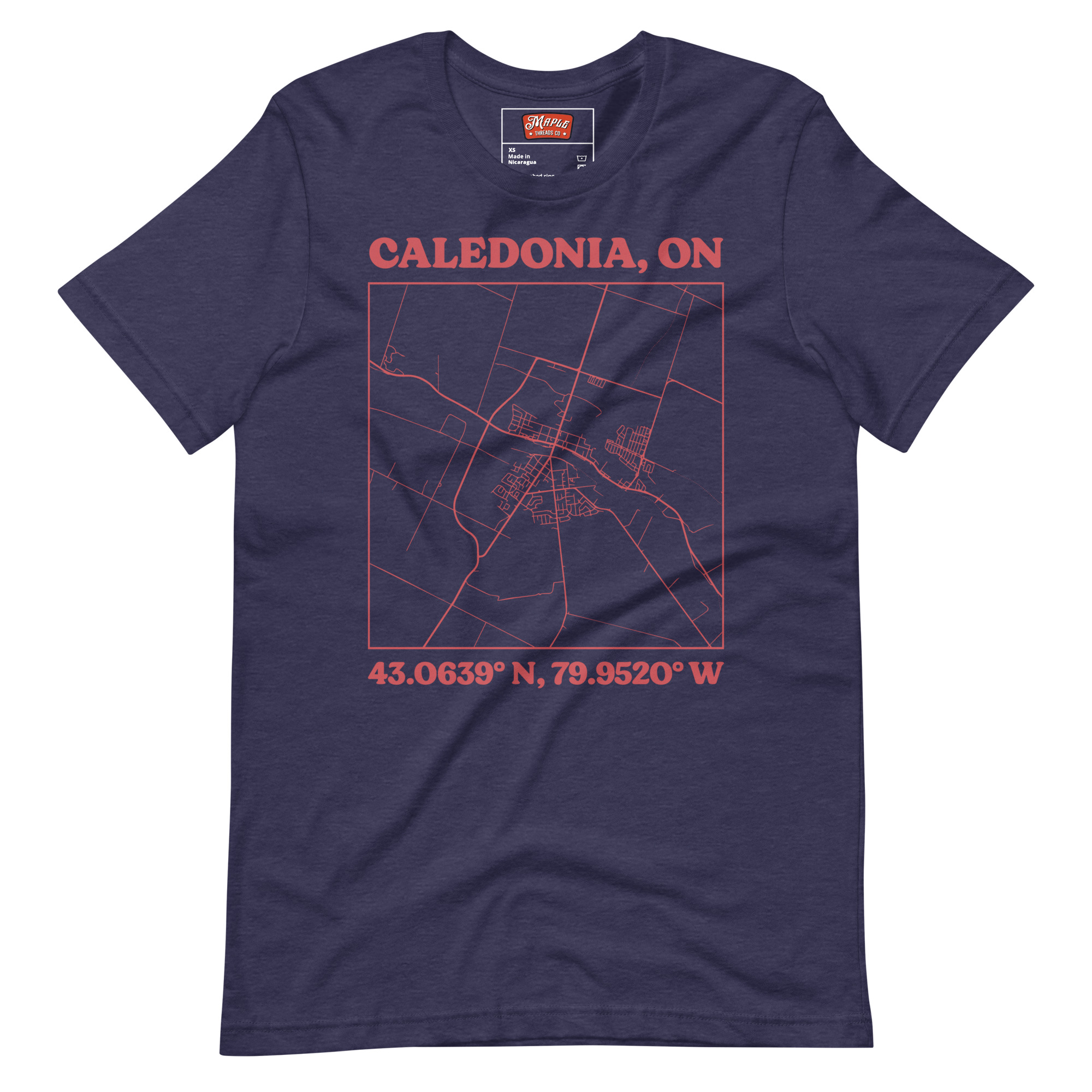 Unisex Caledonia, Ontario Map T-Shirt - Image 3