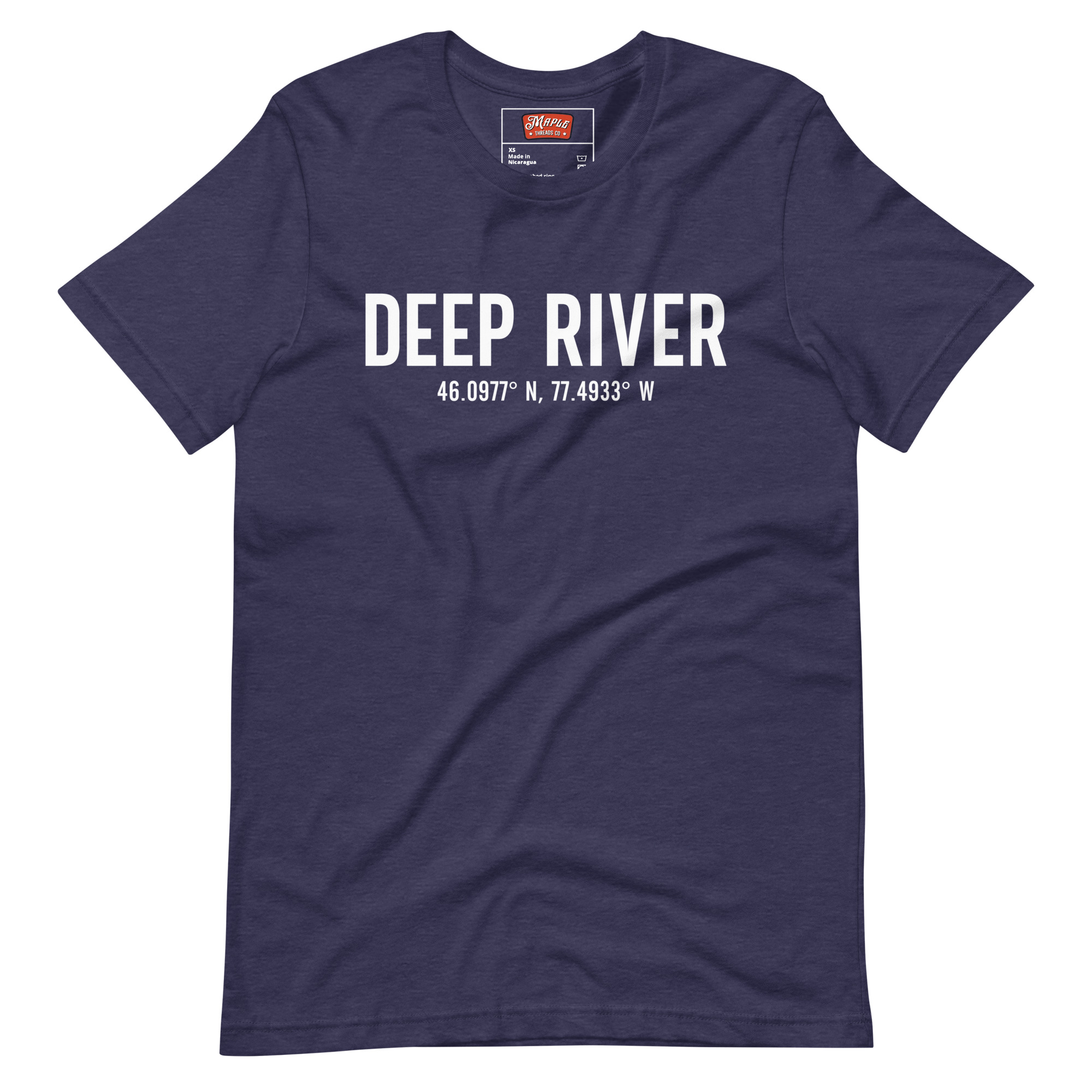 Unisex Deep River, Ontario Coordinates T-Shirt - Image 3