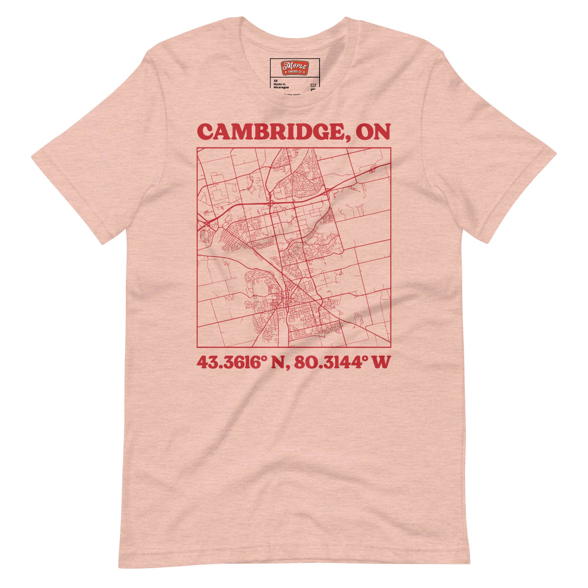 Unisex Cambridge, Ontario Map T-Shirt - Image 15