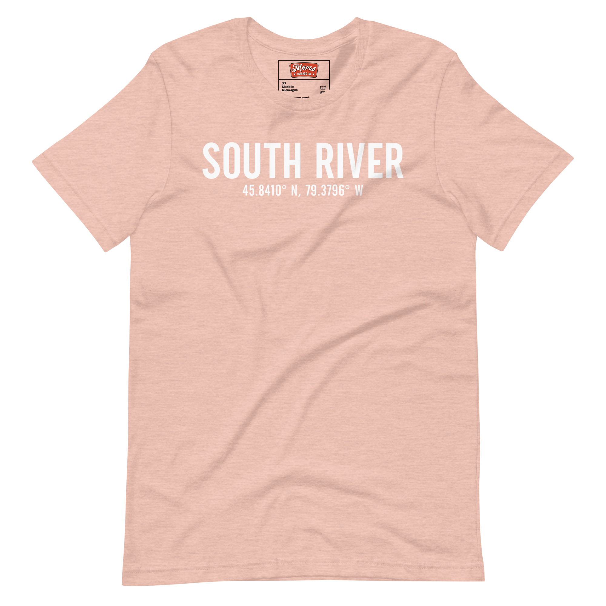 Unisex South River, Ontario Coordinates T-Shirt - Image 15