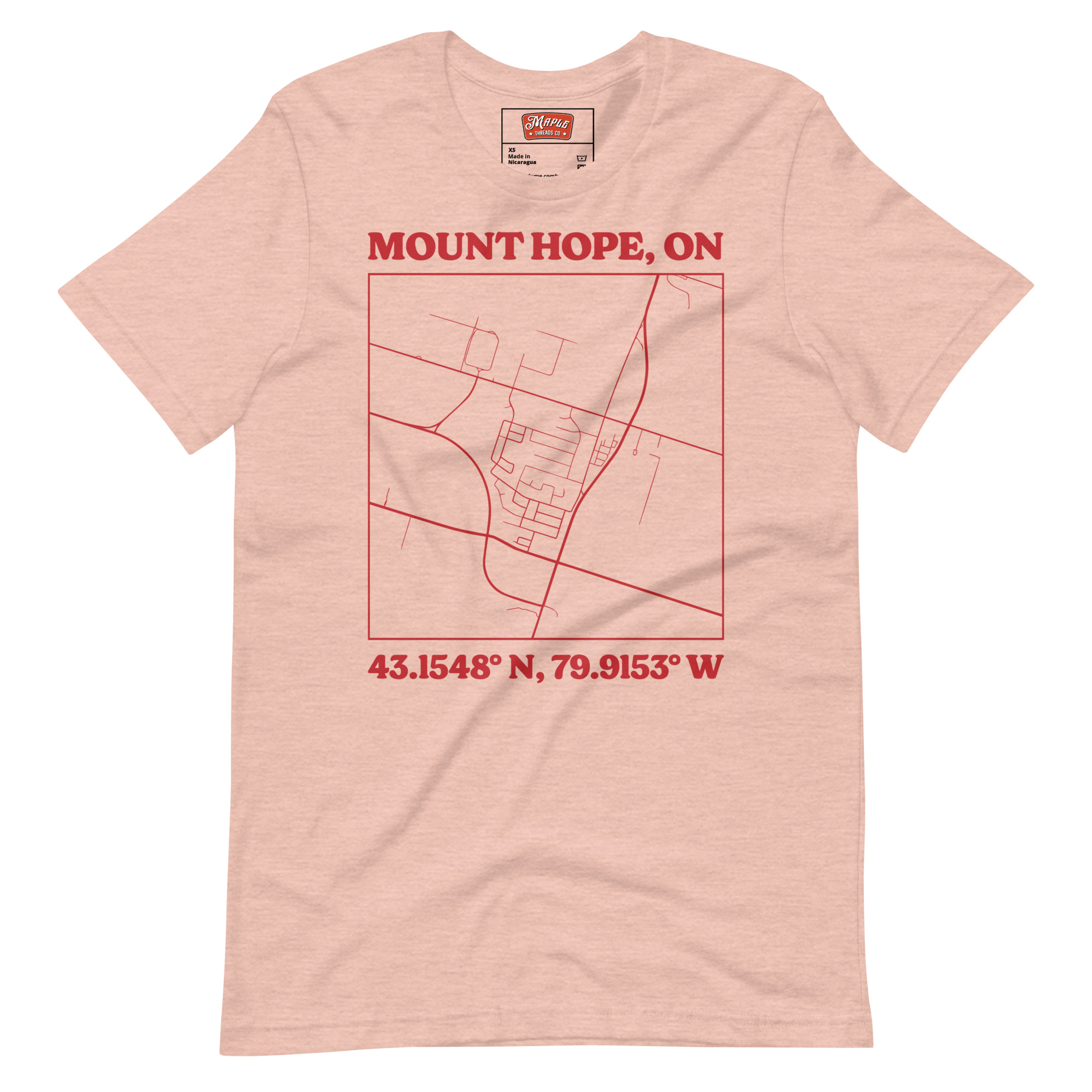 Unisex Mount Hope, Ontario Map T-Shirt - Image 15
