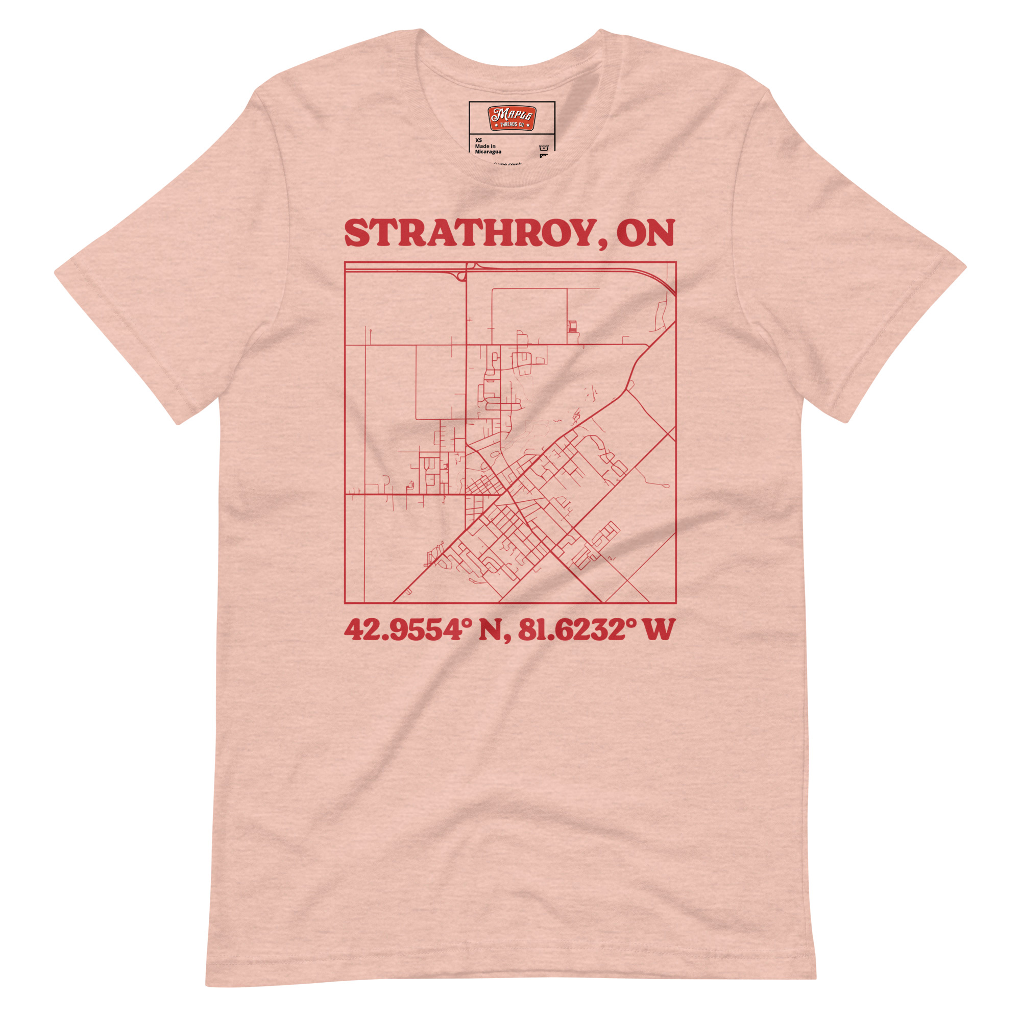Unisex Strathroy, Ontario Map T-Shirt - Image 15