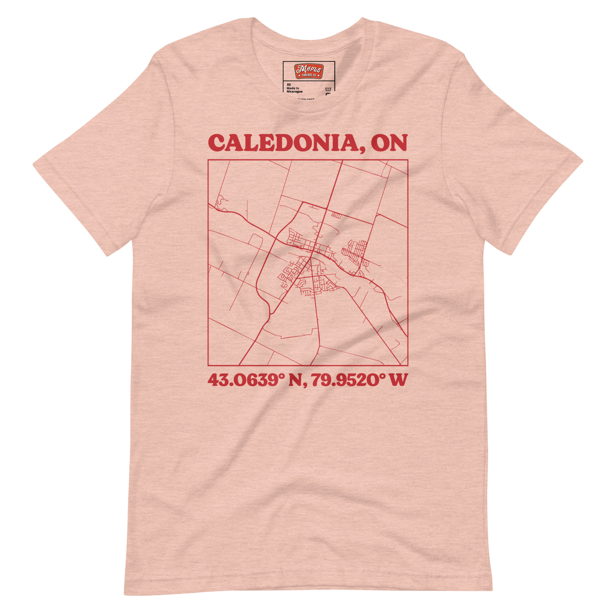Unisex Caledonia, Ontario Map T-Shirt - Image 8