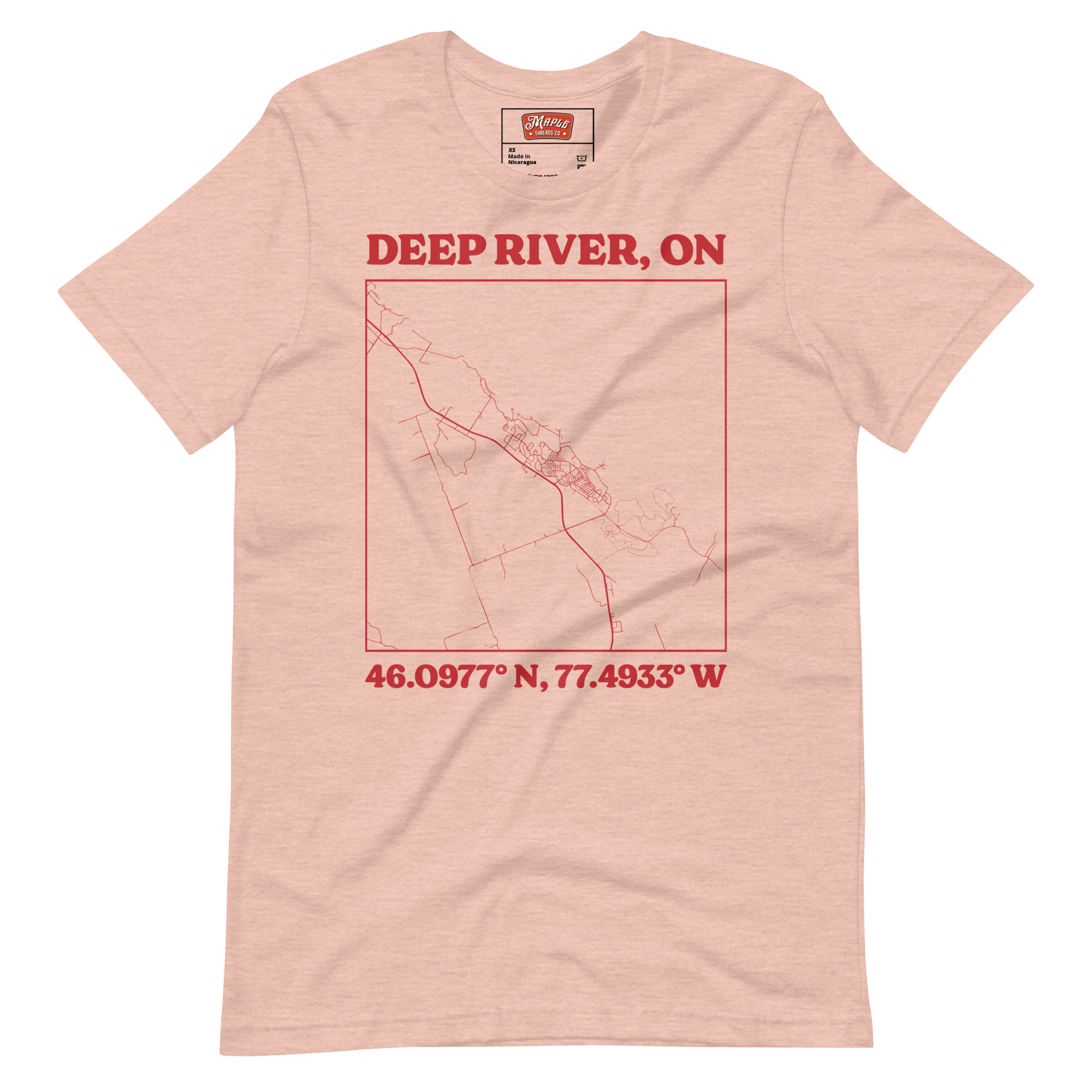 Unisex Deep River, Ontario Map T-Shirt - Image 8