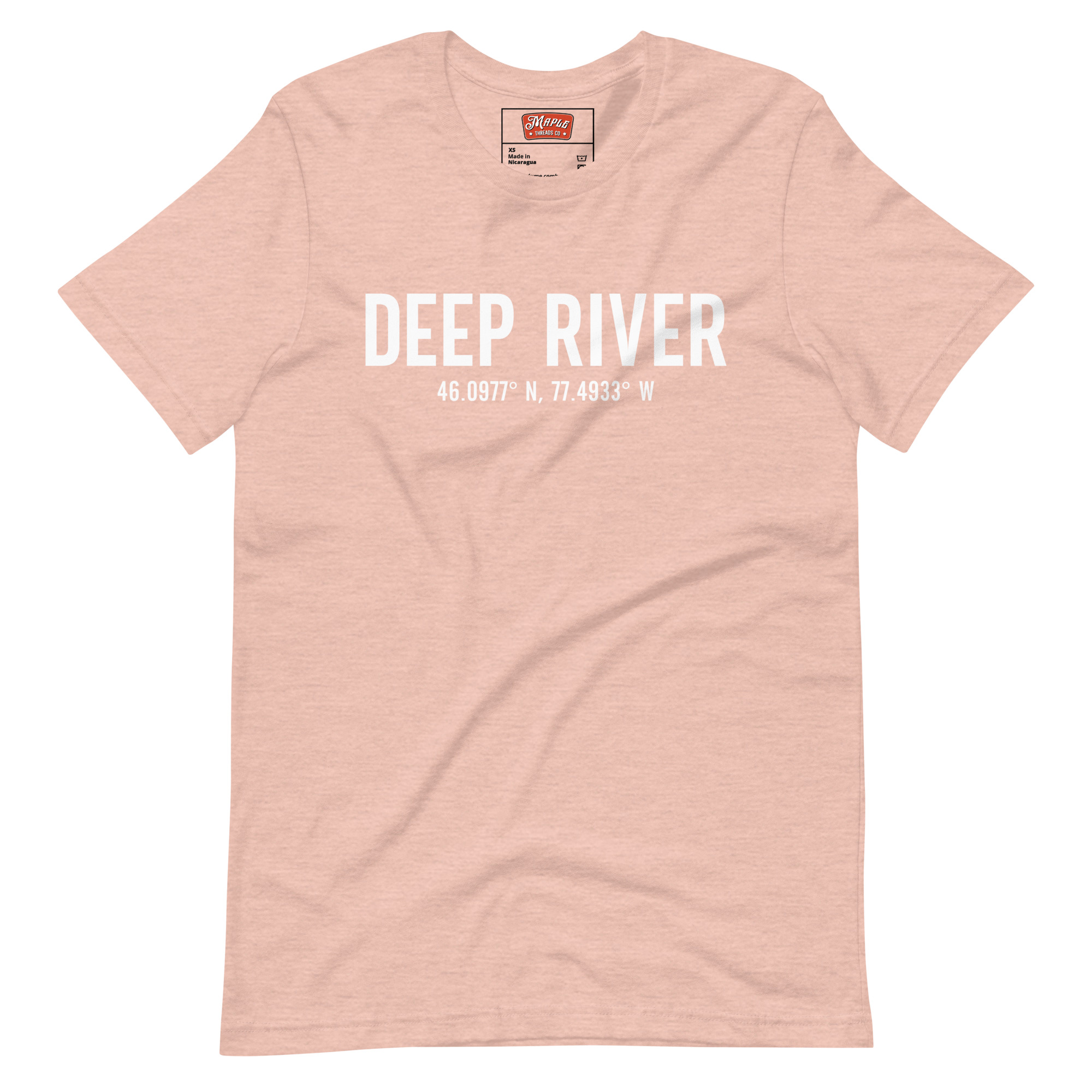 Unisex Deep River, Ontario Coordinates T-Shirt - Image 8