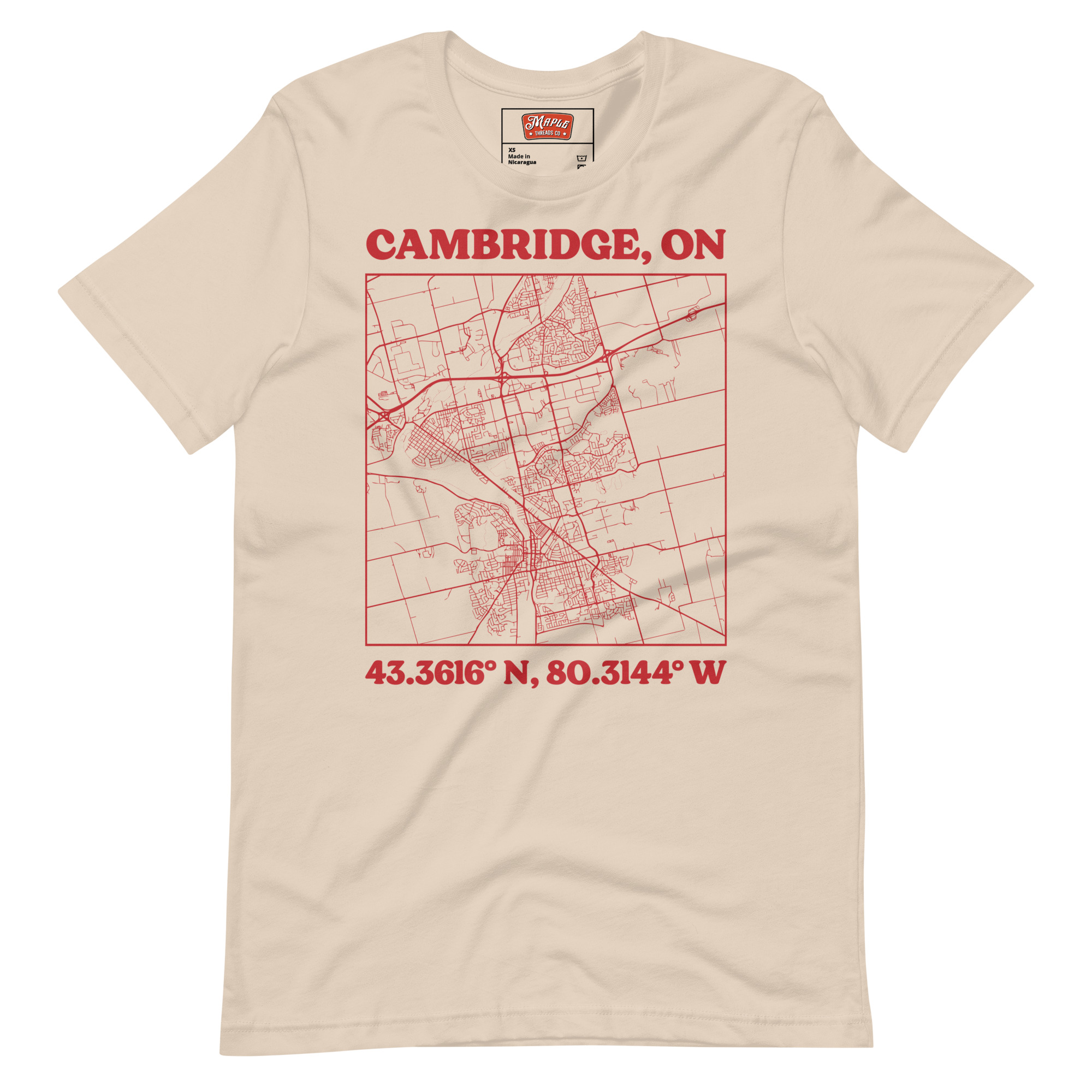 Unisex Cambridge, Ontario Map T-Shirt - Image 17