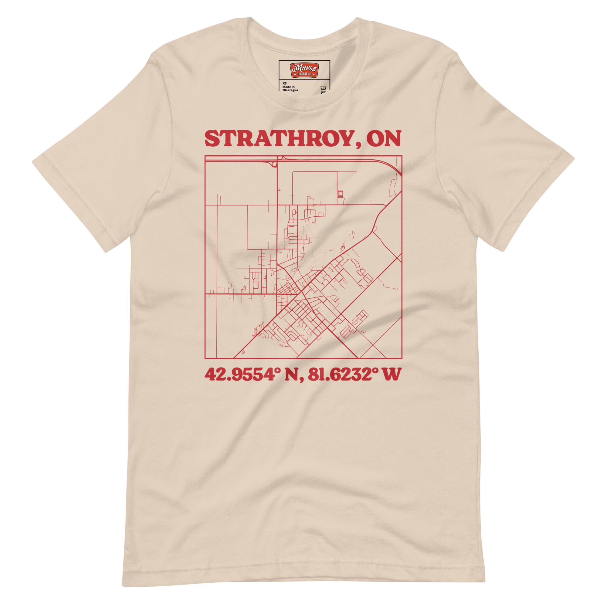 Unisex Strathroy, Ontario Map T-Shirt - Image 17