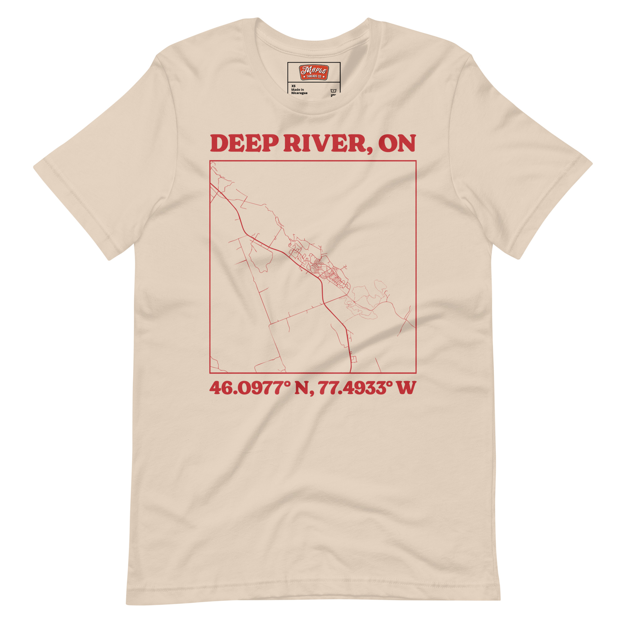 Unisex Deep River, Ontario Map T-Shirt - Image 9